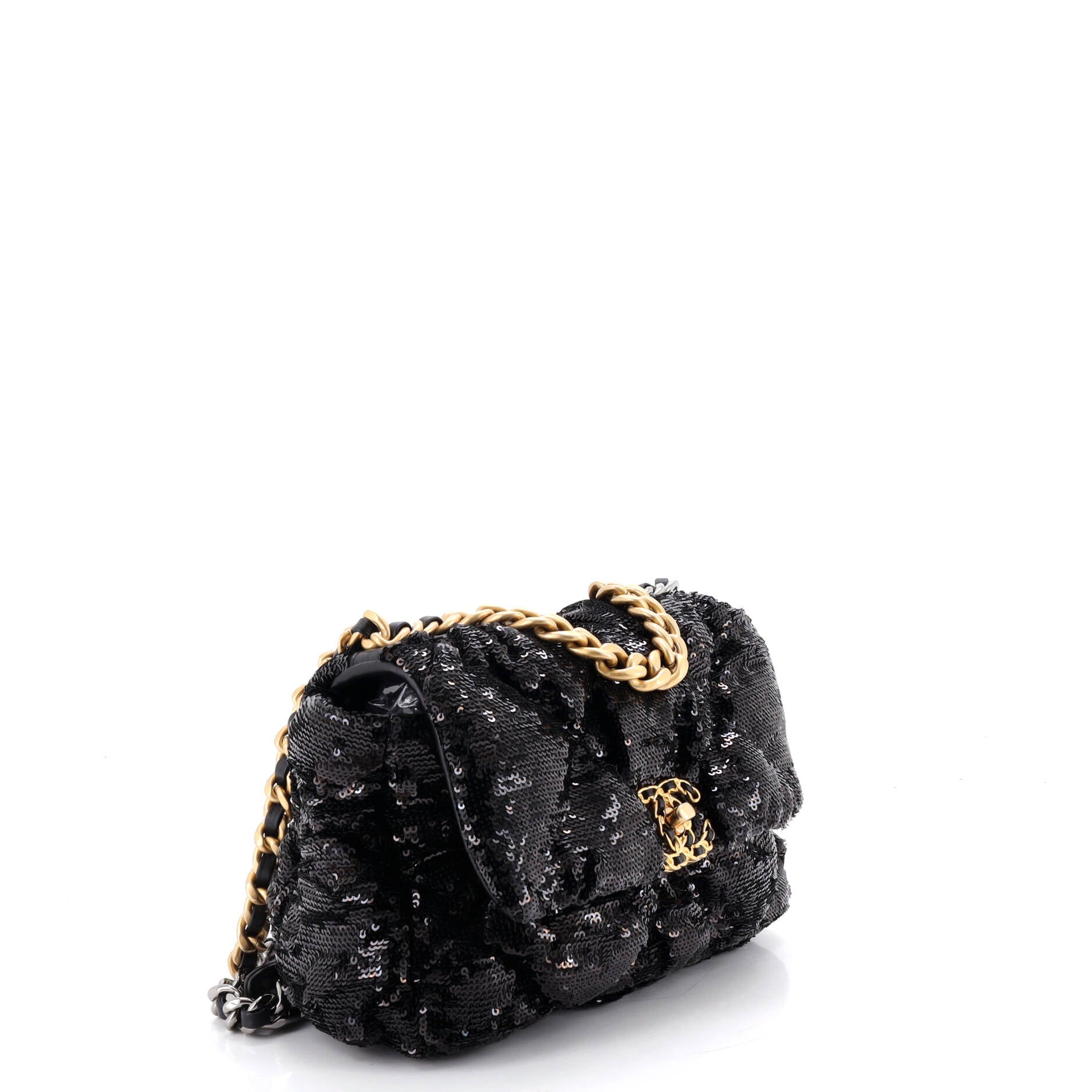 19 Flap Bag Quilted Sequins Medium