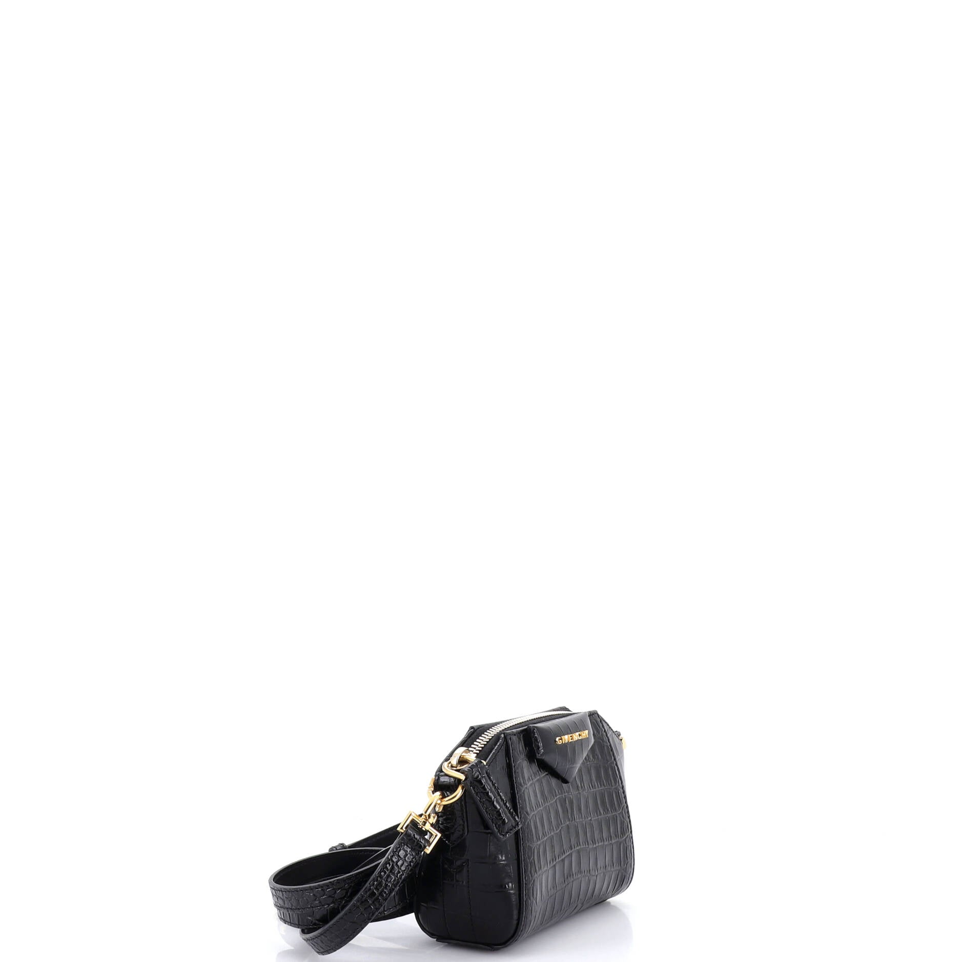 Antigona Crossbody Bag Crocodile Embossed Leather Nano