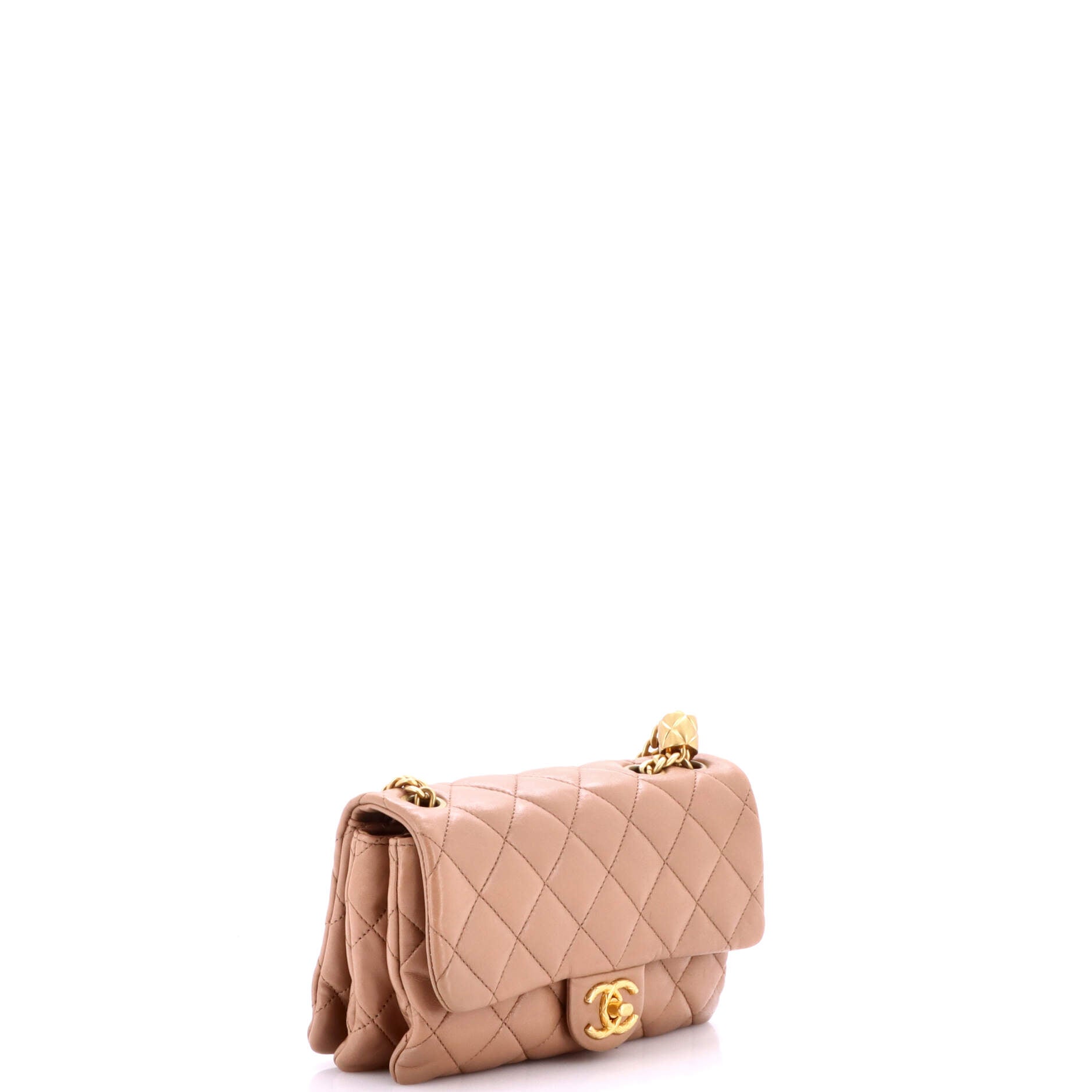 All Slide Long Flap Bag Quilted Lambskin Small