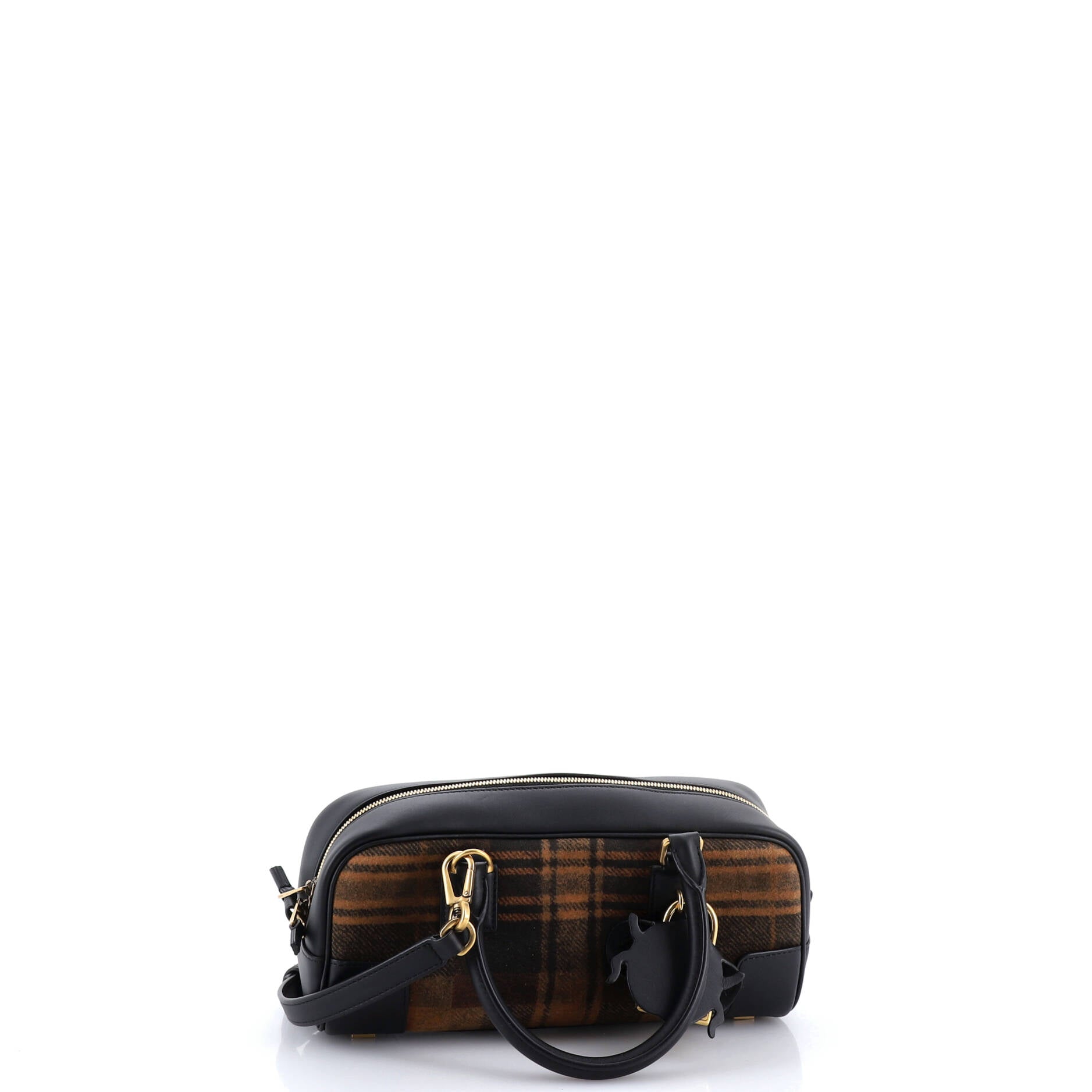 Amazona Cropped Bag Tartan Suede and Leather 23