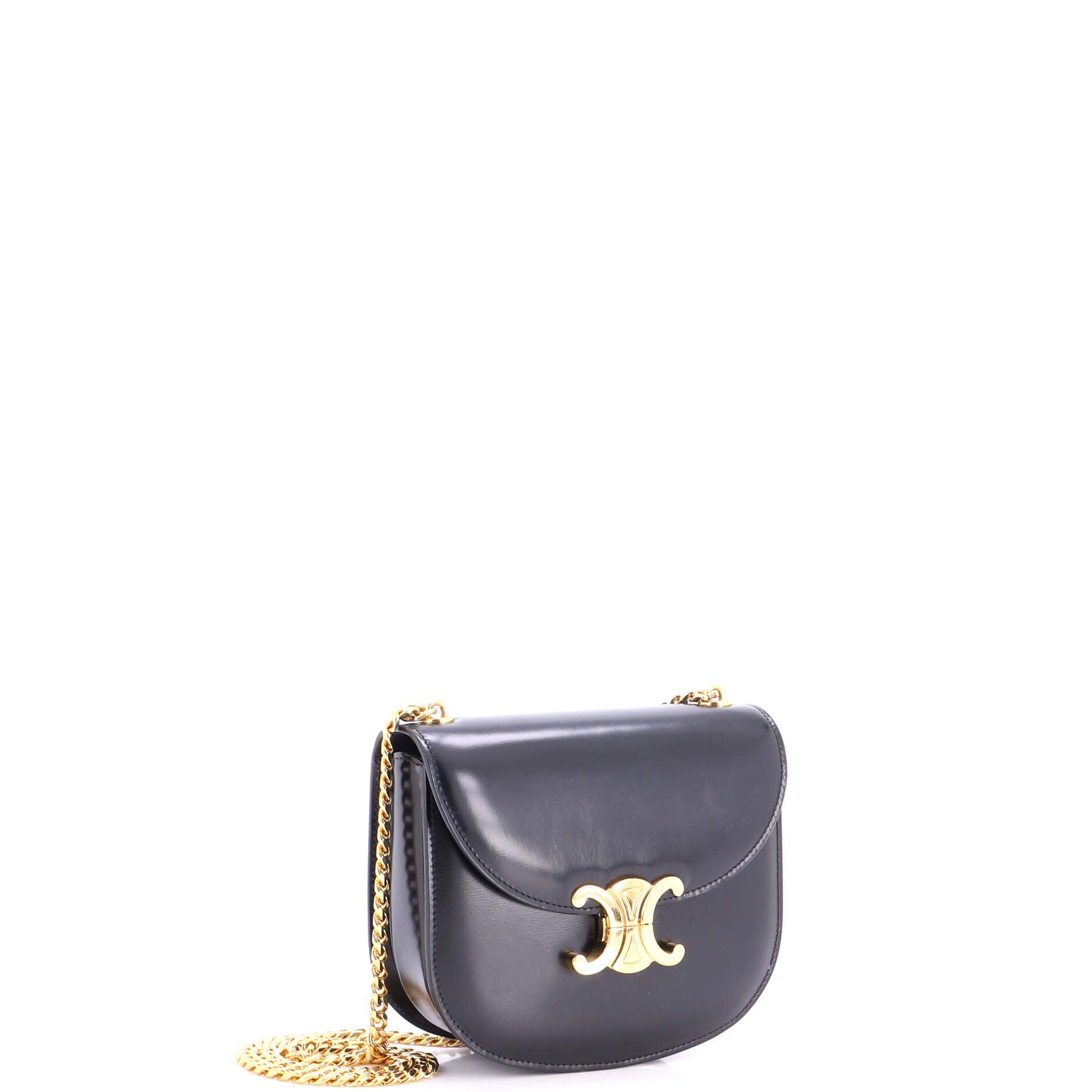Triomphe Besace Clea Chain Flap Bag Leather