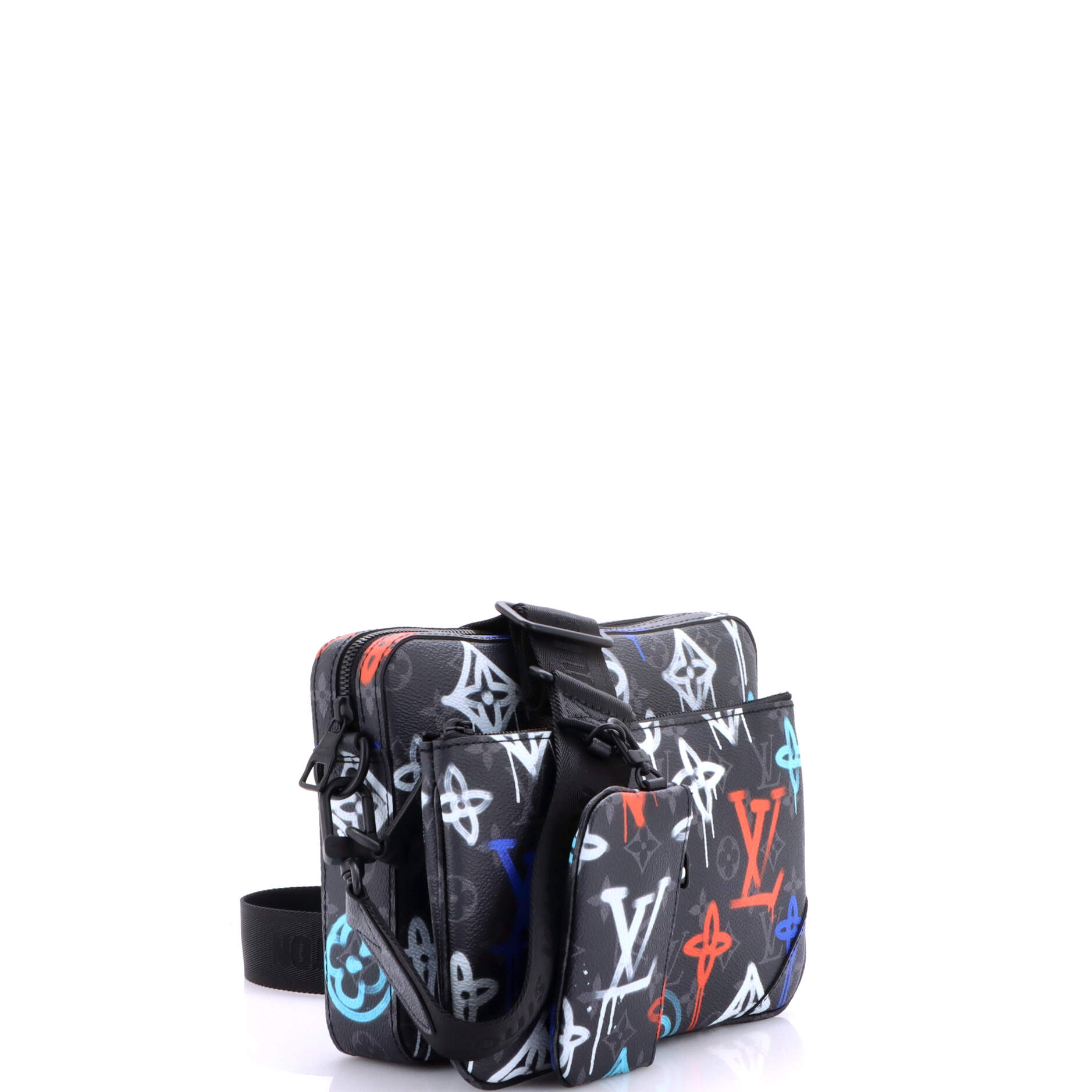 Trio Messenger Bag Graffiti Monogram Eclipse Canvas