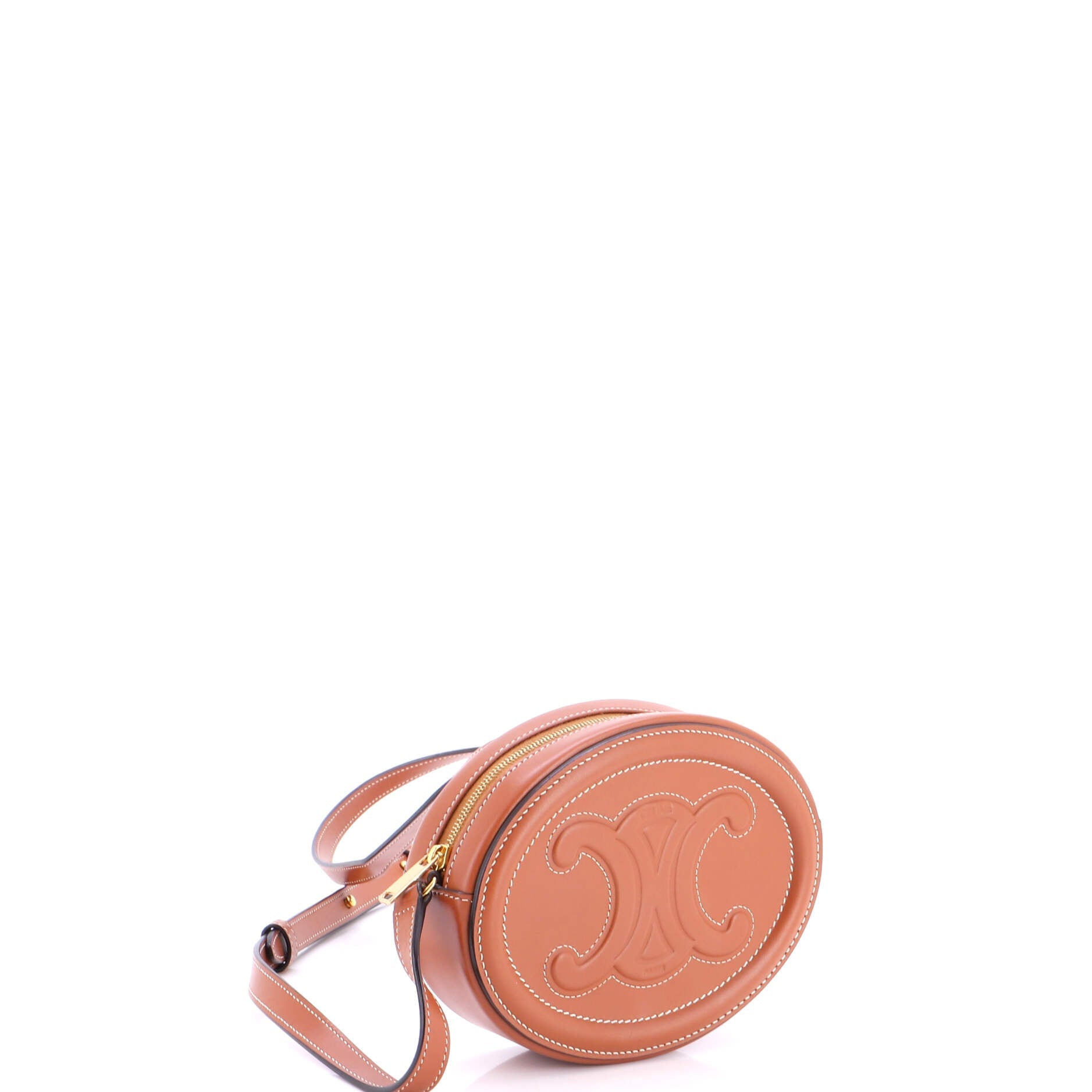 Triomphe Oval Crossbody Bag Leather Mini
