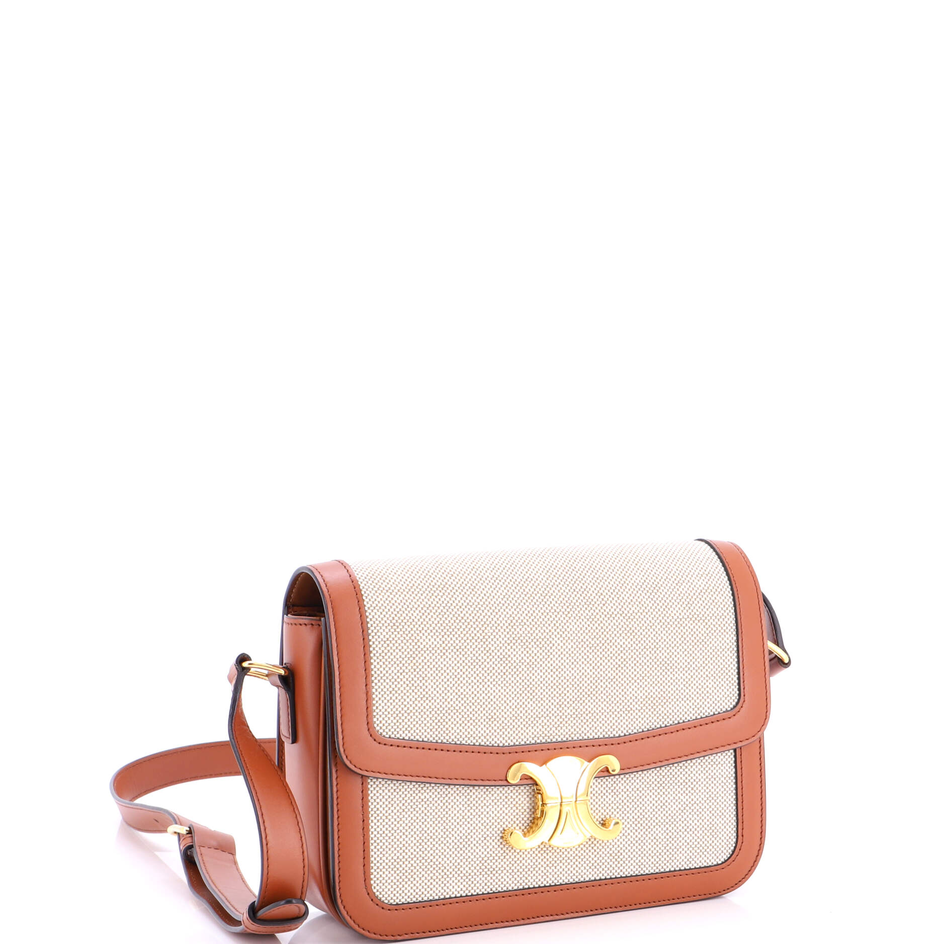 Triomphe Shoulder Bag Canvas with Leather Medium