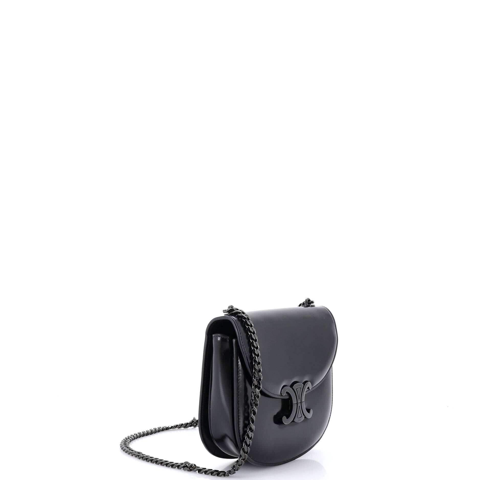 Triomphe Besace Clea Chain Flap Bag Leather
