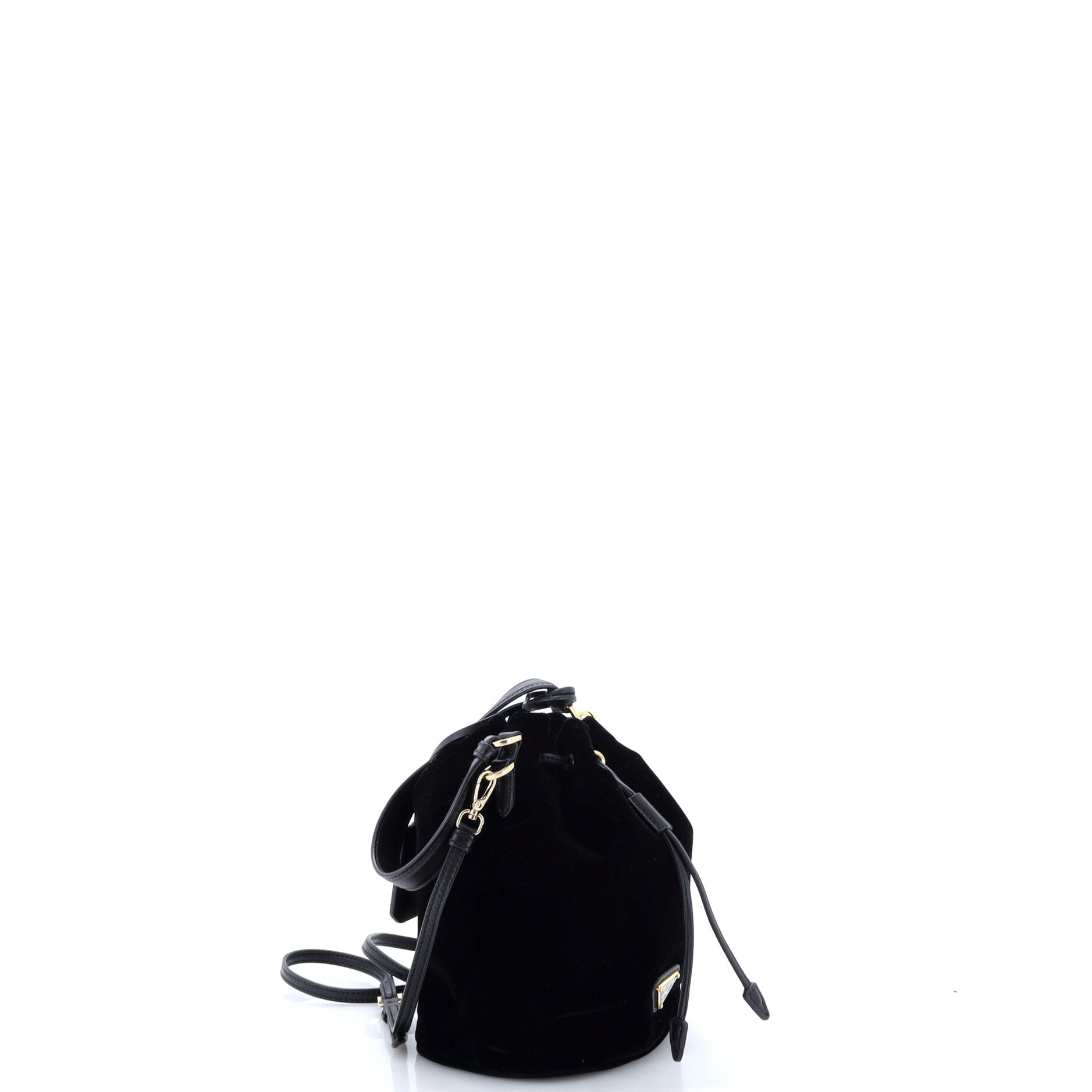 Top Handle Bucket Bag Velvet Mini