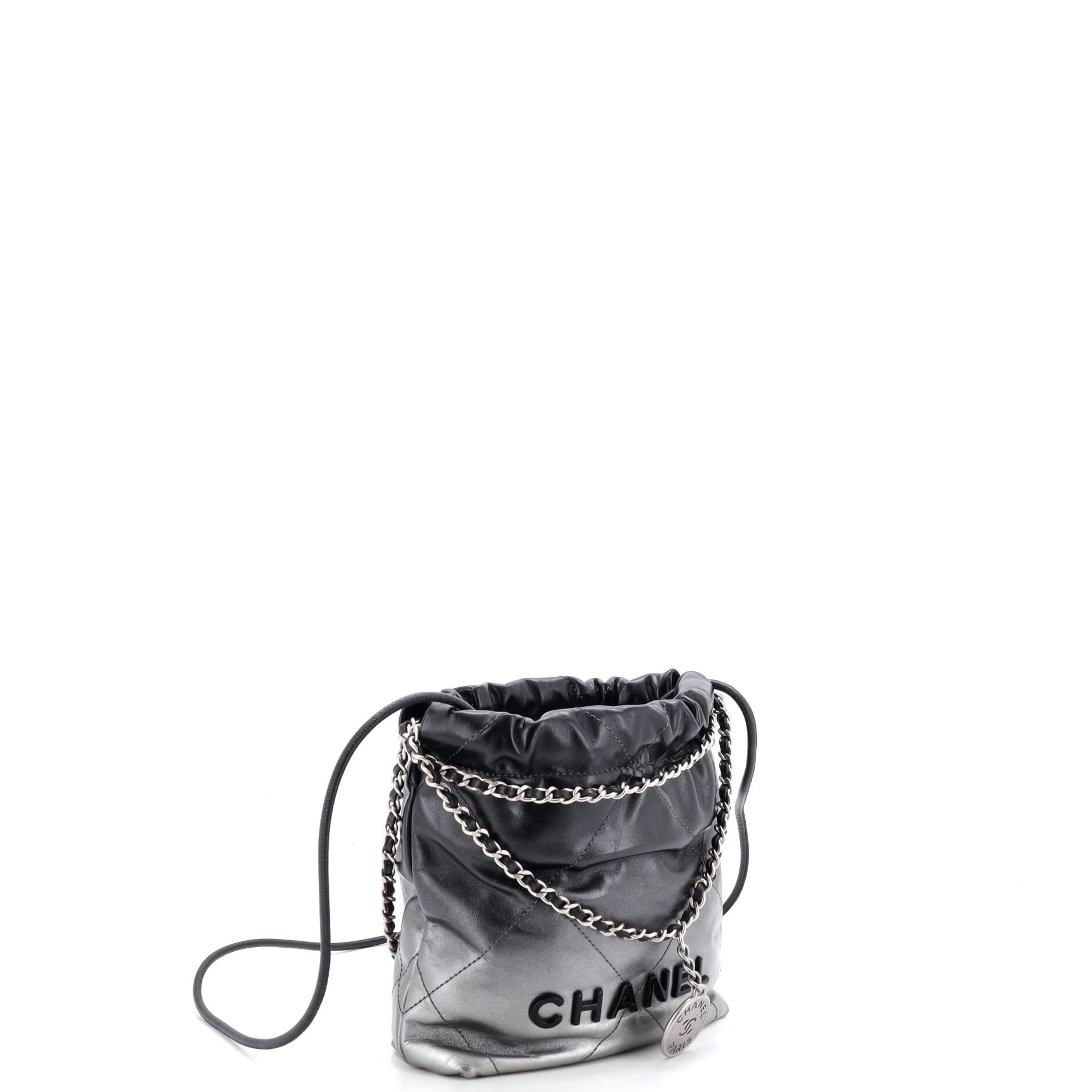 22 Chain Hobo Quilted Metallic Degrade Calfskin Mini