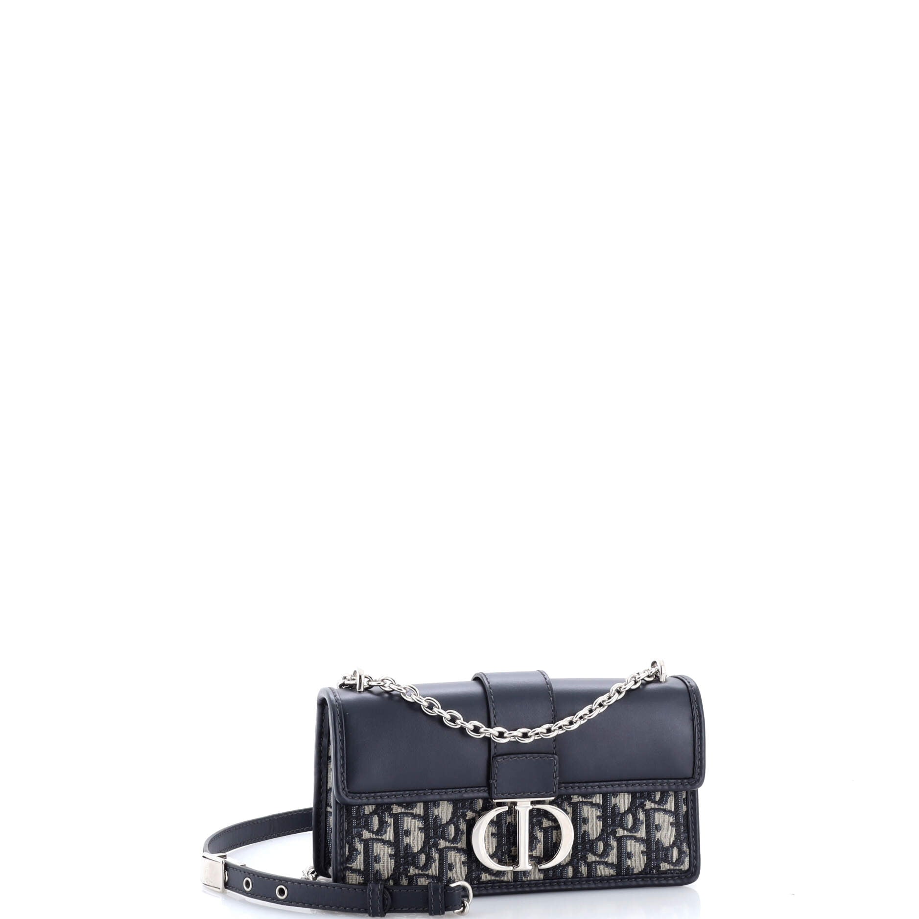 30 Montaigne Chain Flap Bag Oblique Canvas East West