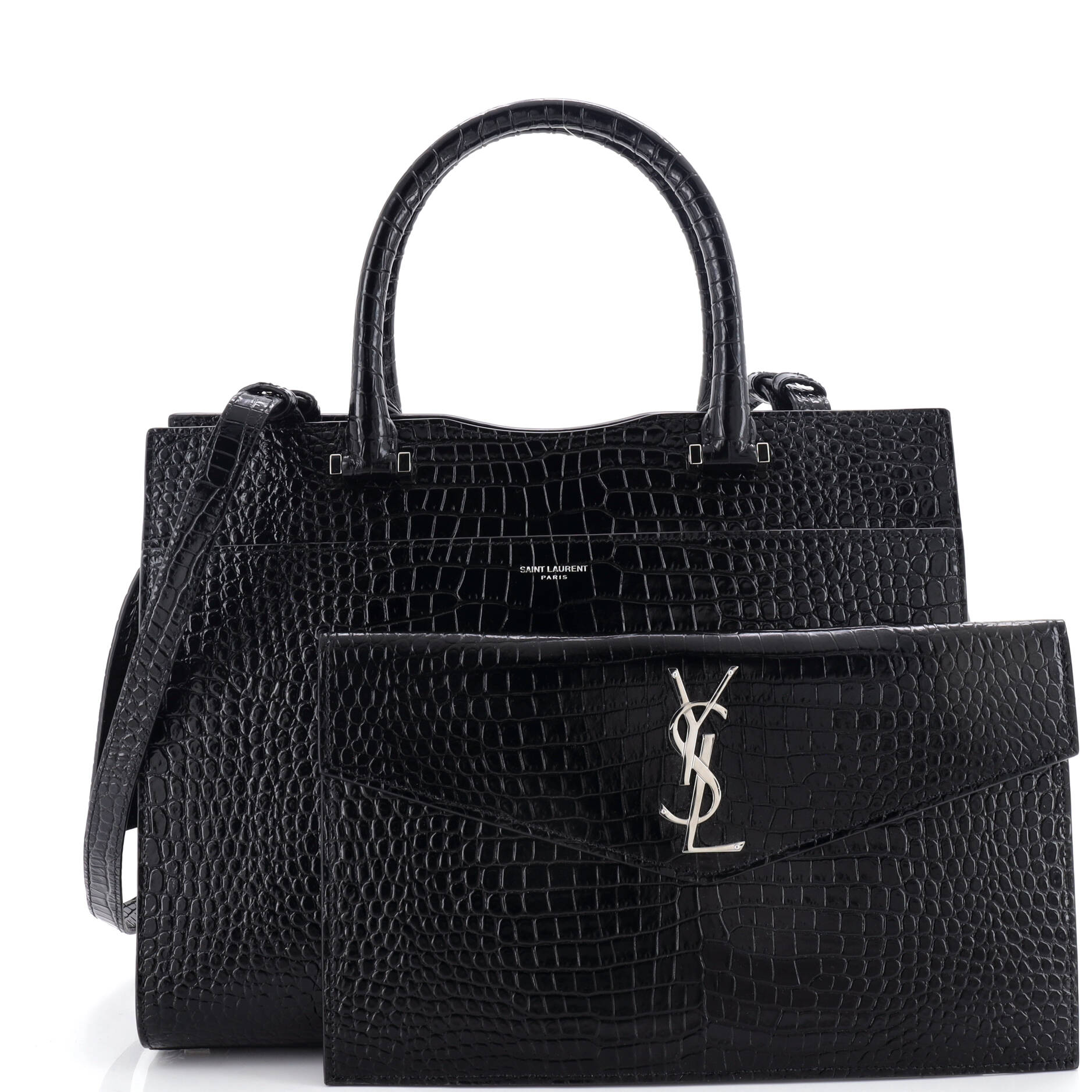 Uptown Tote Crocodile Embossed Leather Medium