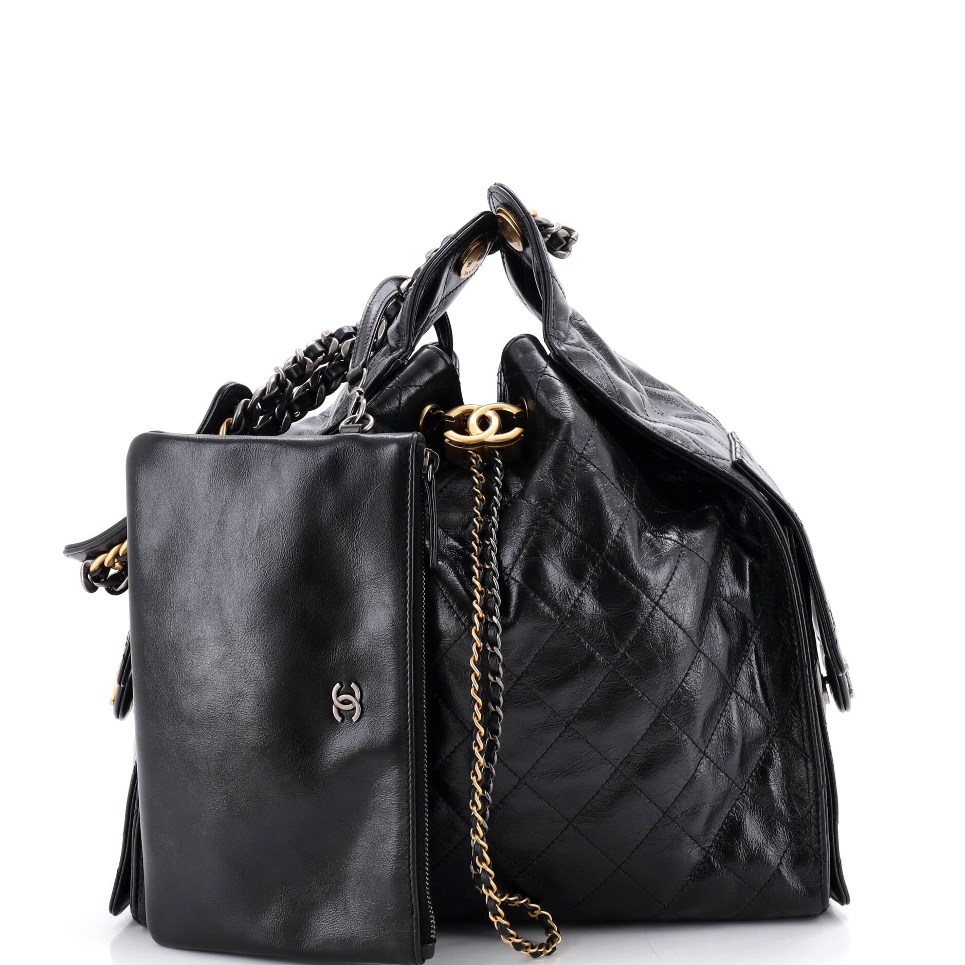 25 Hobo Bag Quilted Shiny Crumpled Calfskin Medium