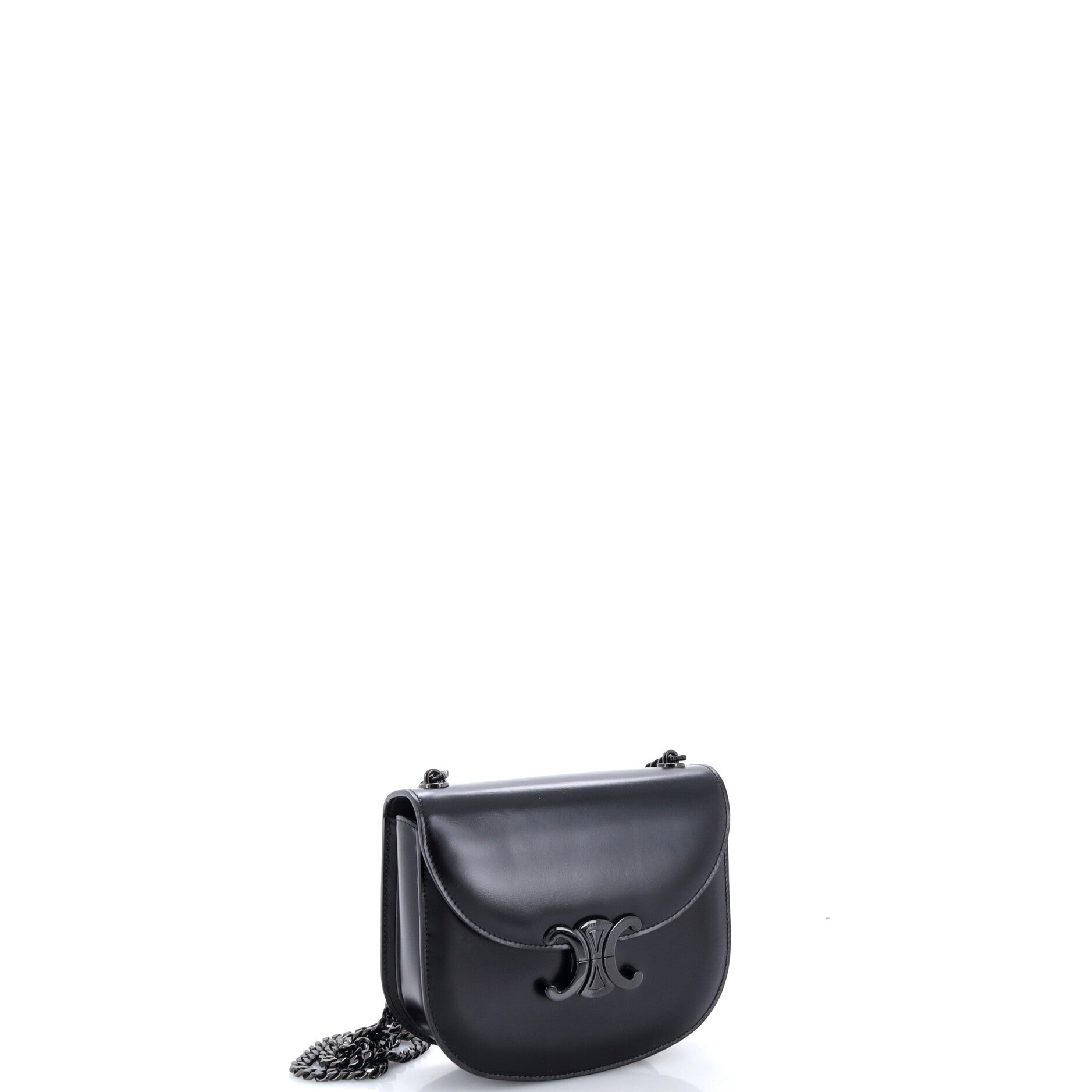 Triomphe Besace Clea Chain Flap Bag Leather