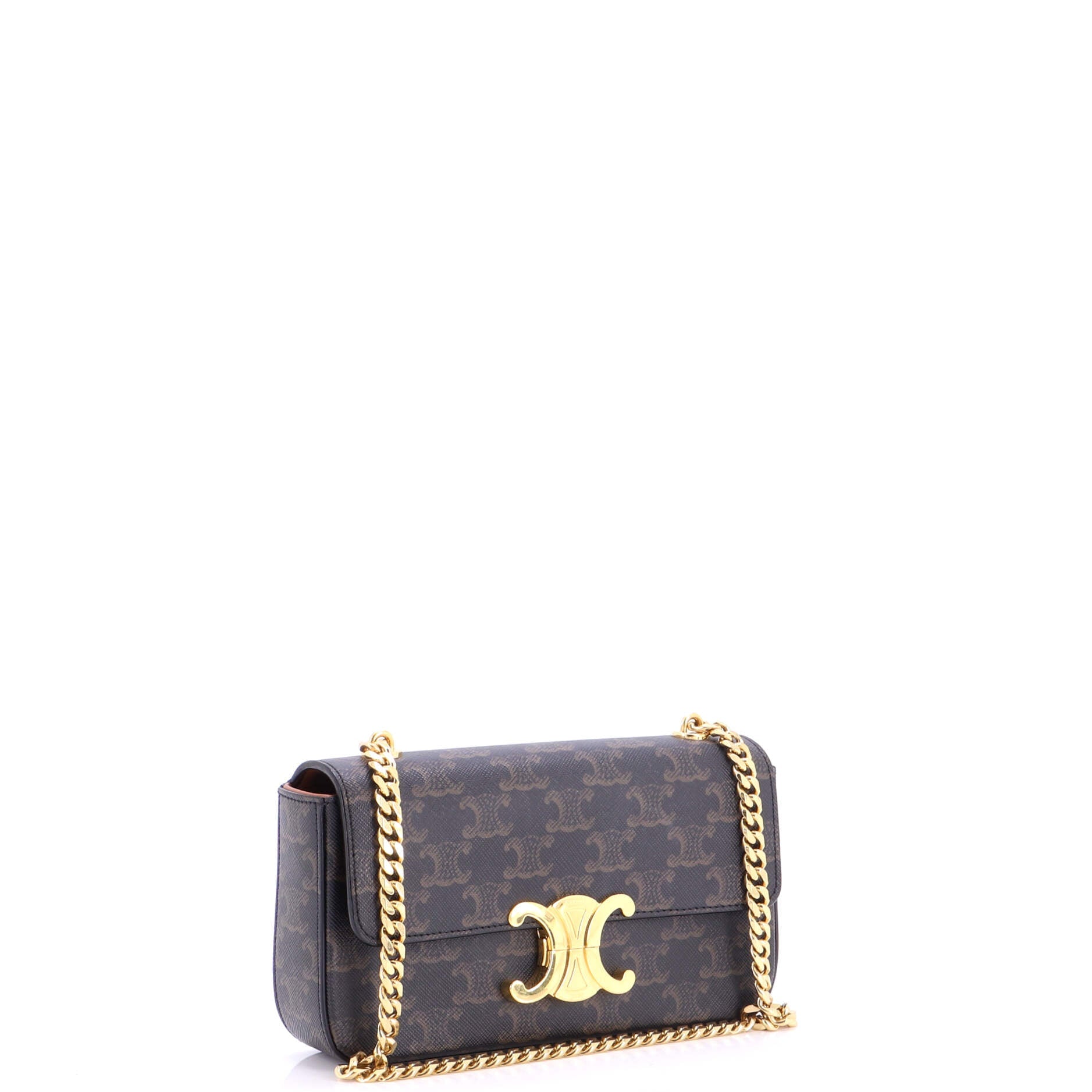 Triomphe Chain Shoulder Bag Triomphe Coated Canvas Small