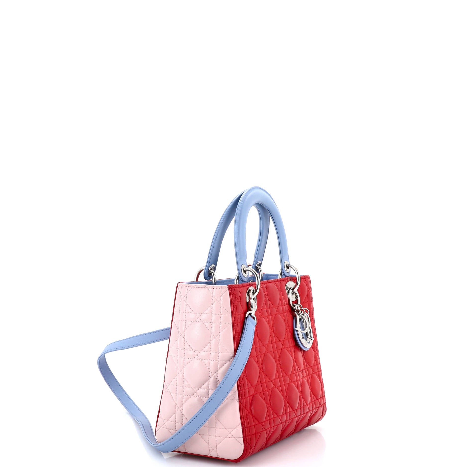 Tricolor Lady Dior Bag Cannage Quilt Lambskin Medium