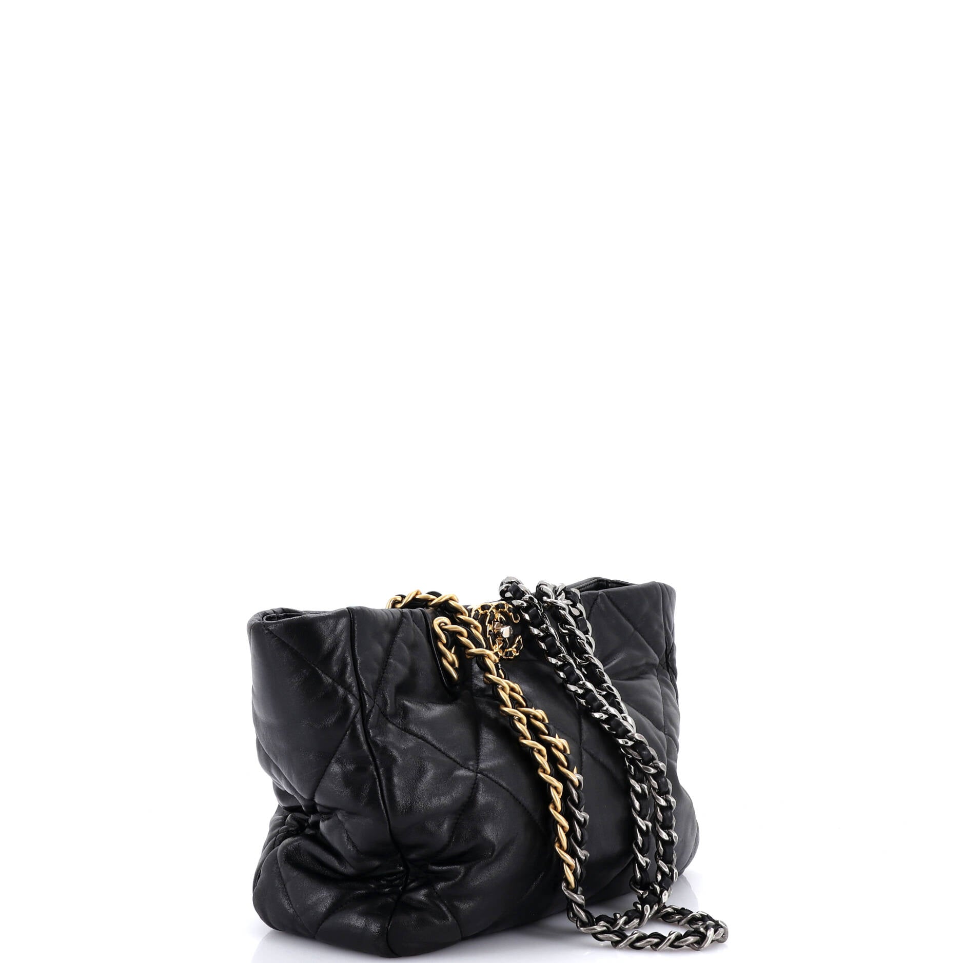 19 Shopping Bag Quilted Leather East West
