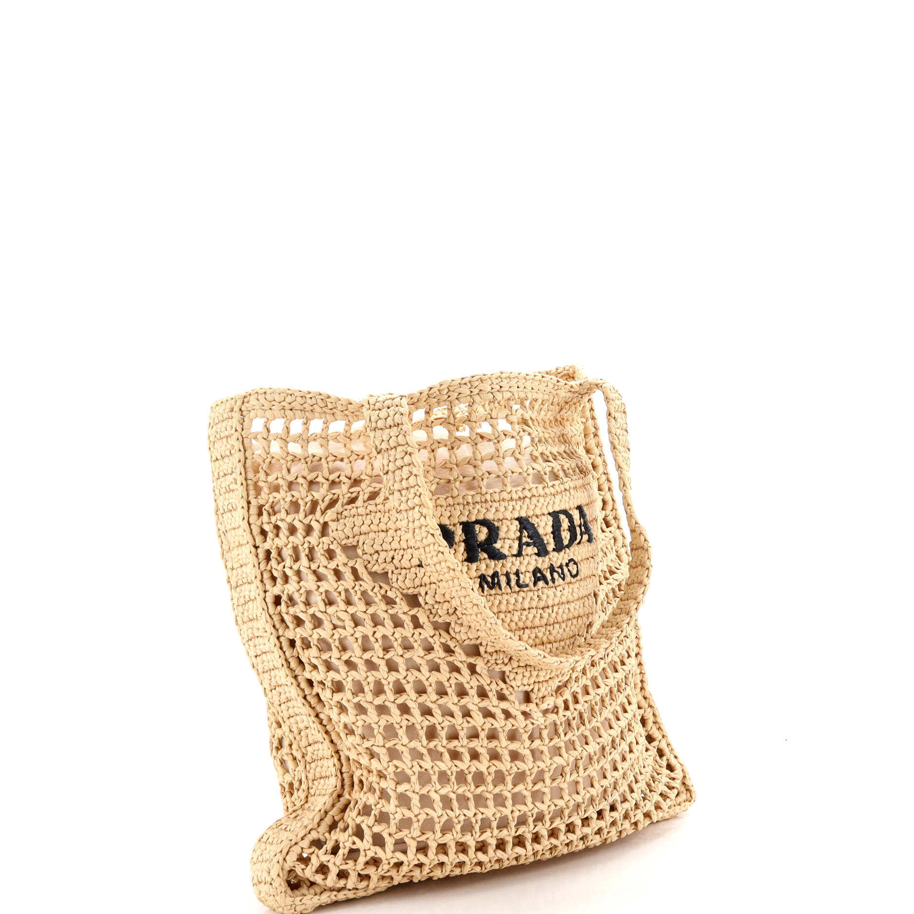 Triangle Logo Open Tote Raffia