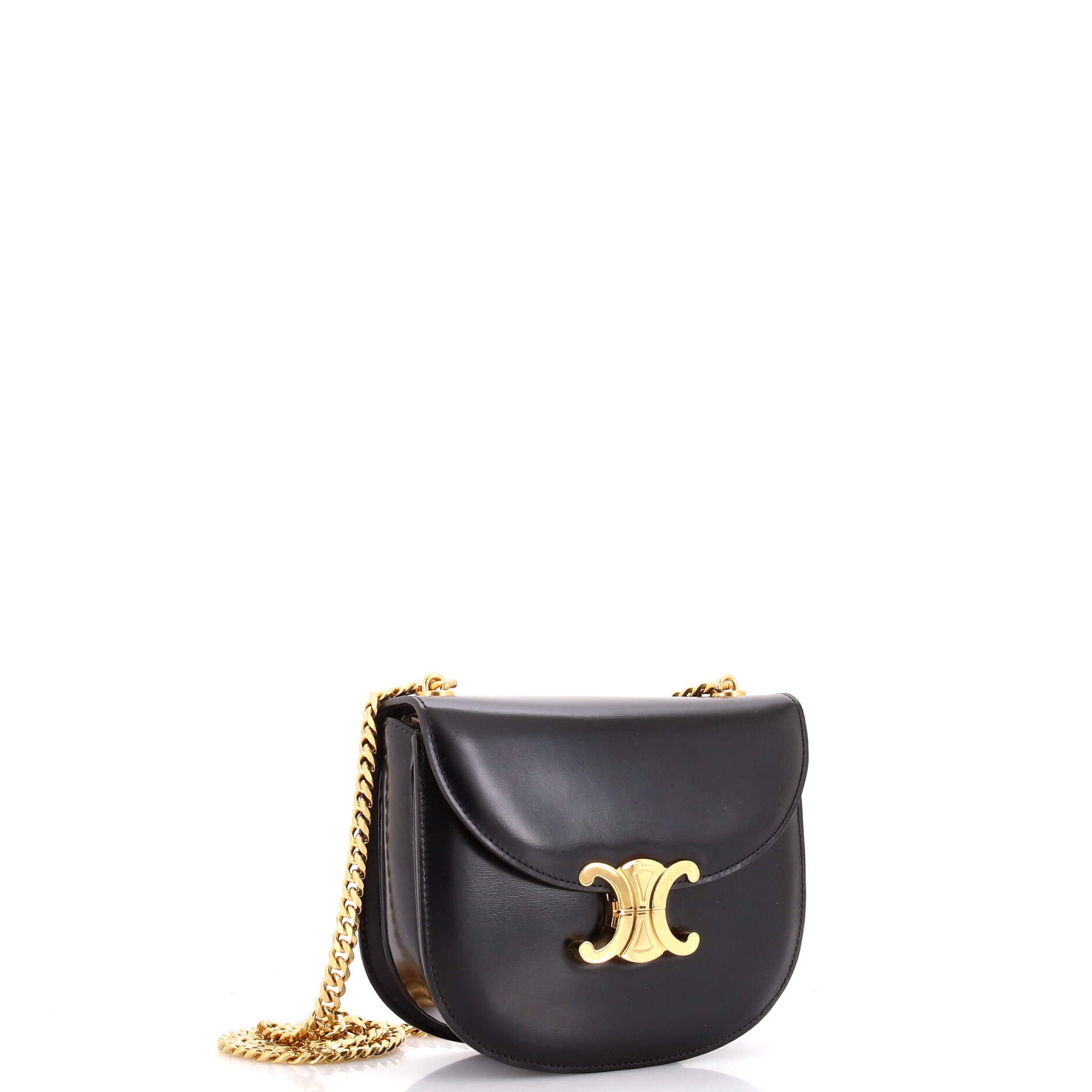 Triomphe Besace Clea Chain Flap Bag Leather