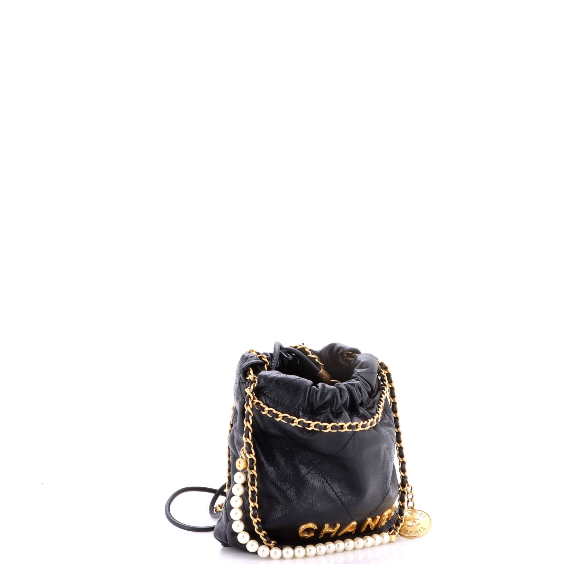 22 Chain Hobo Quilted Calfskin with Pearl Chain Mini