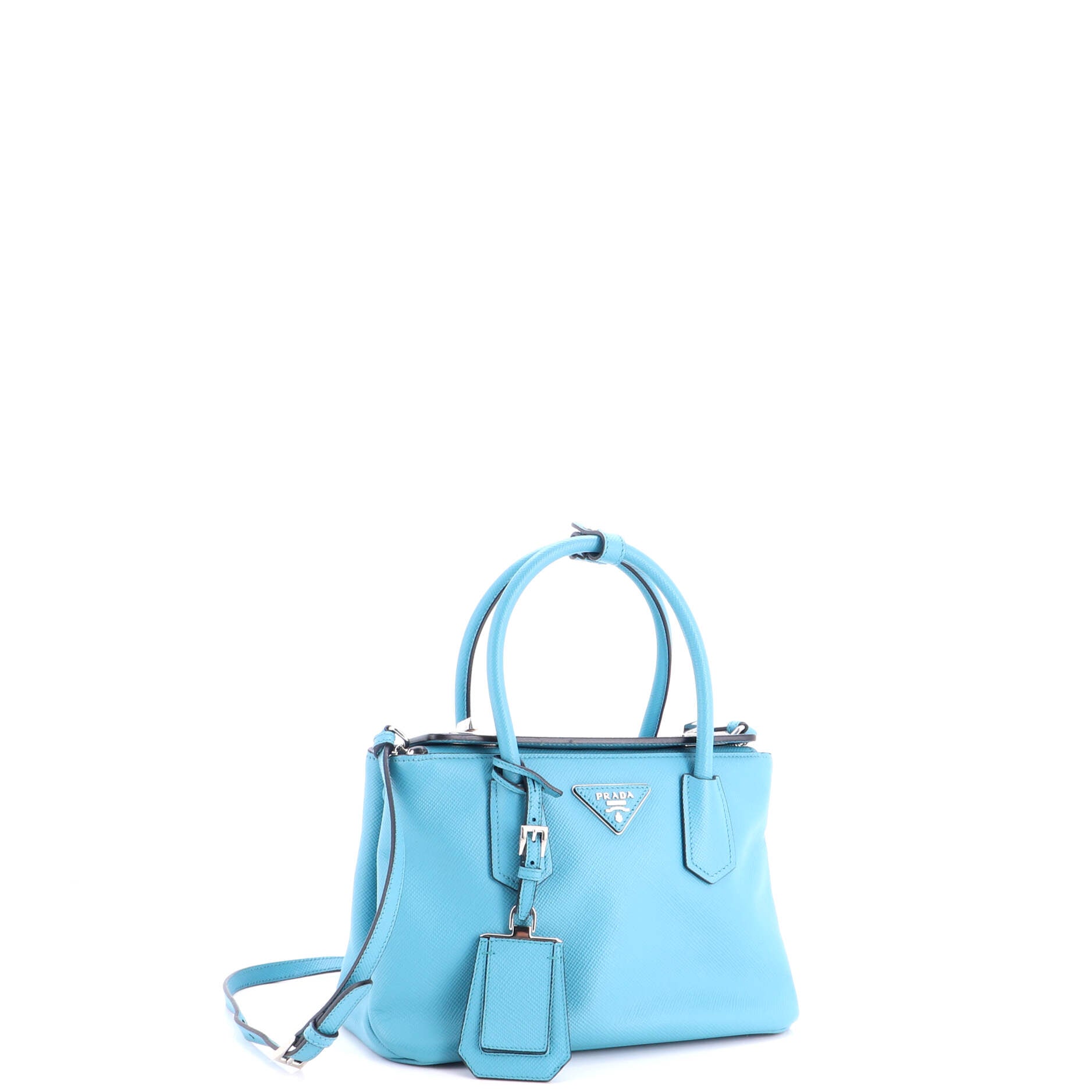 Turnlock Cuir Twin Tote Saffiano Leather Mini