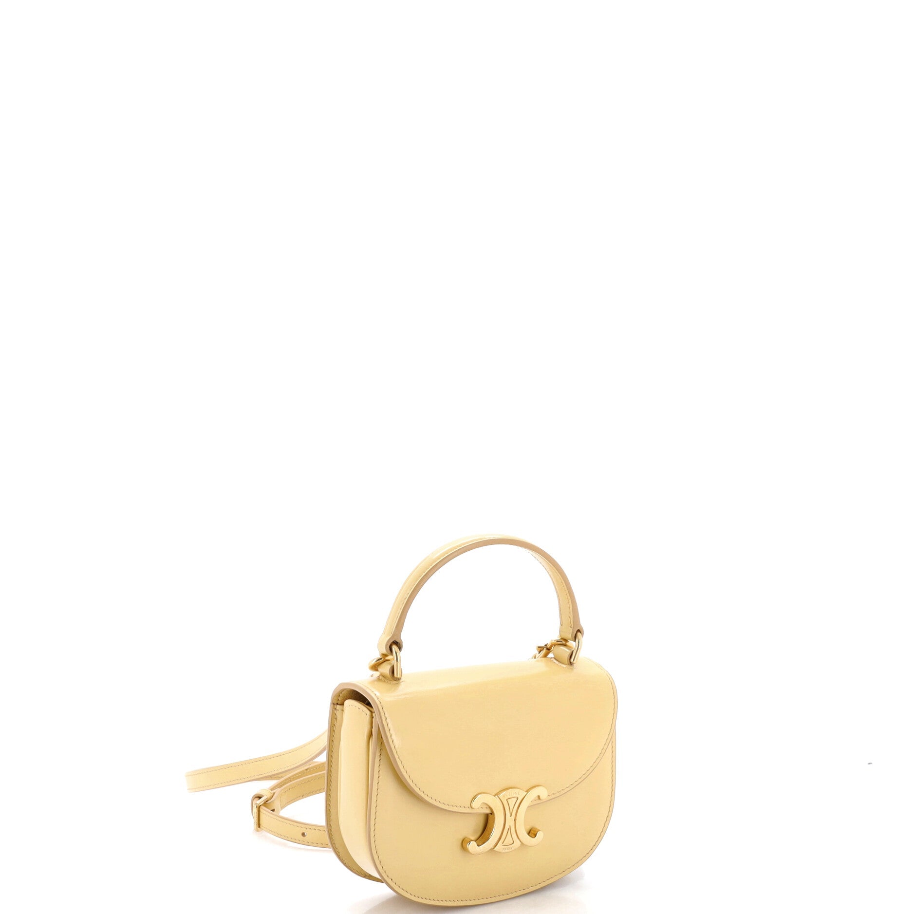 Triomphe Besace Clea Top Handle Flap Bag Leather Mini