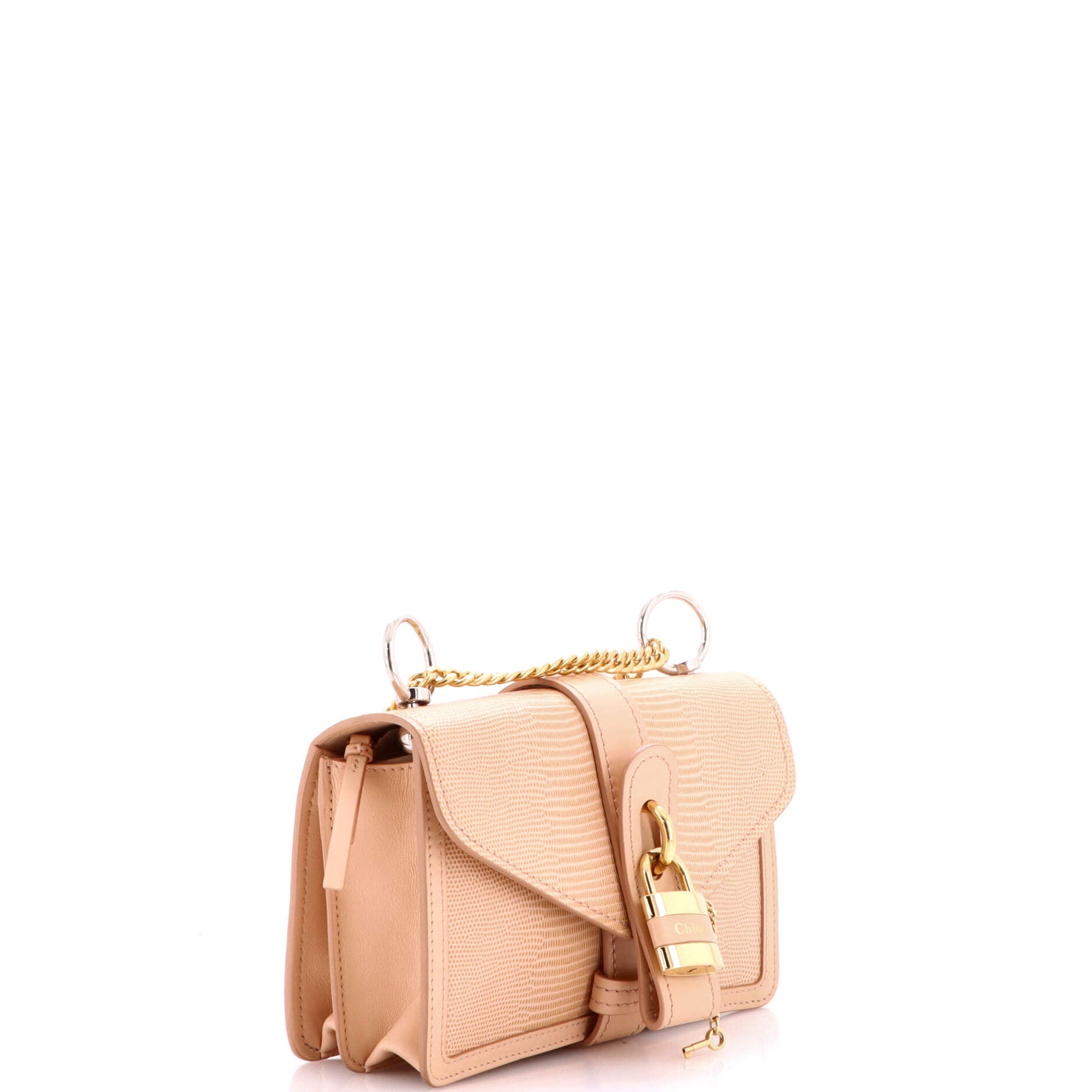 Aby Shoulder Bag Lizard and Crocodile Embossed Leather Small