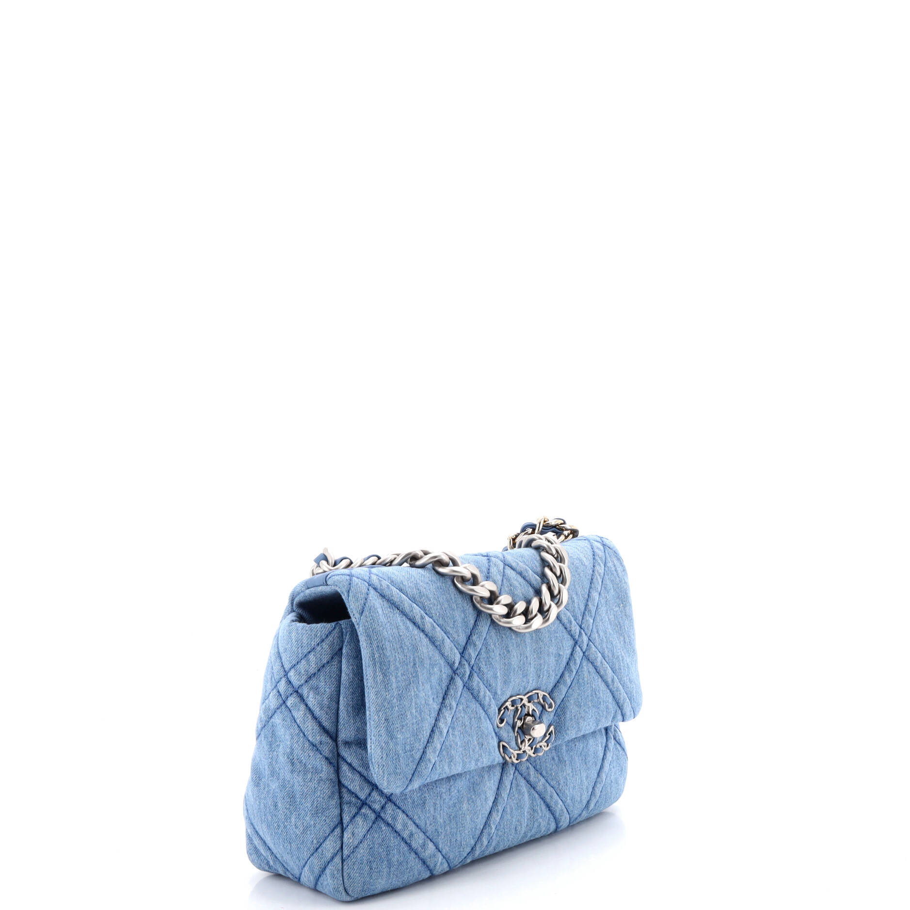 19 Flap Bag Quilted Denim Medium