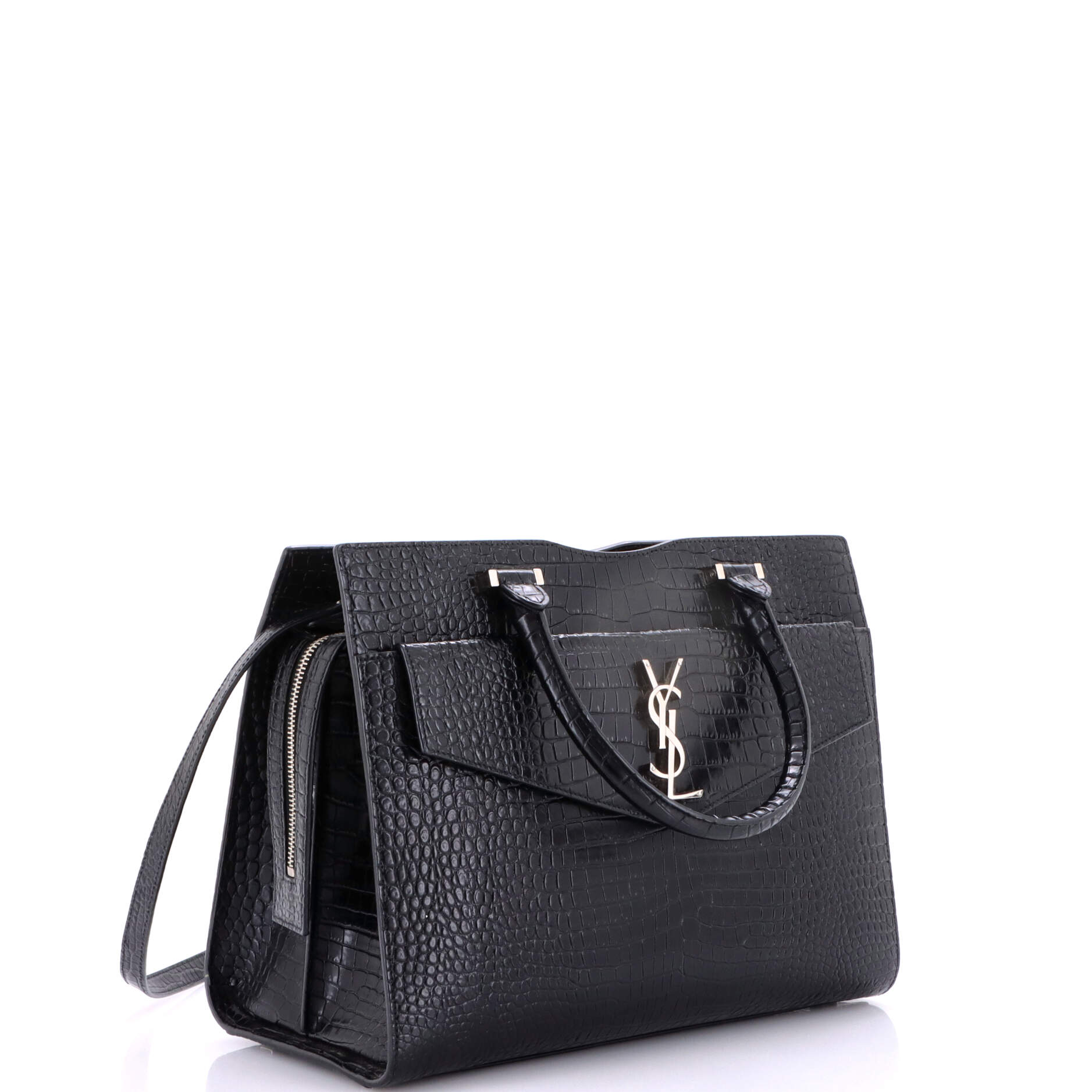 Uptown Tote Crocodile Embossed Leather Medium