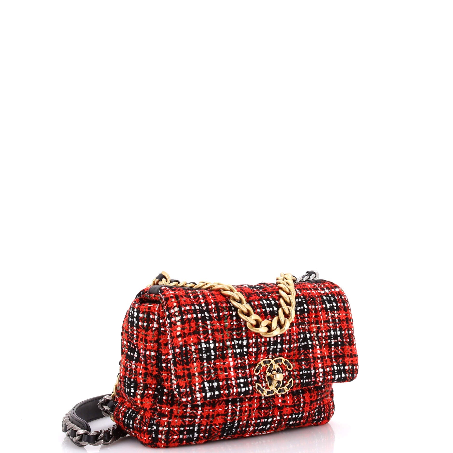 19 Flap Bag Quilted Tweed Medium
