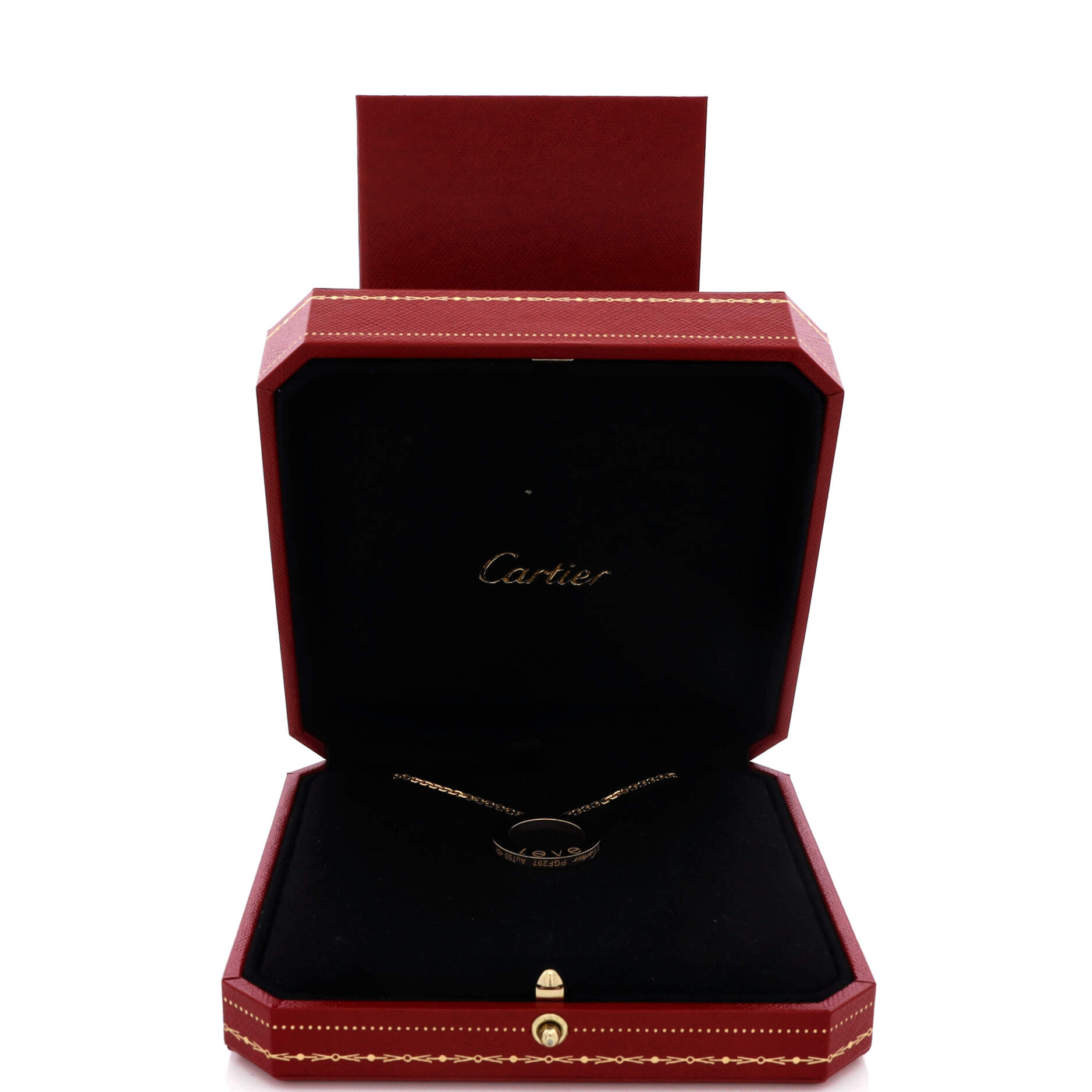 3 Diamonds Love Pendant Necklace 18K Yellow Gold and Diamonds
