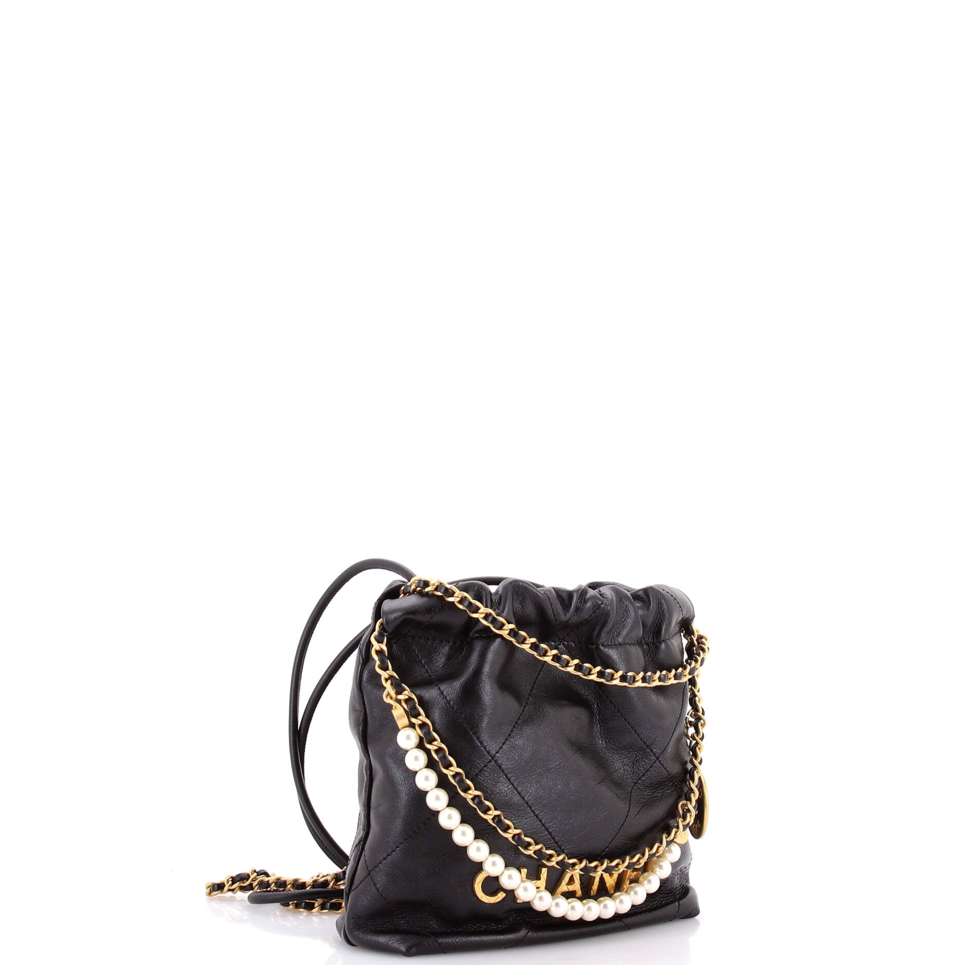 22 Chain Hobo Quilted Calfskin with Pearl Chain Mini