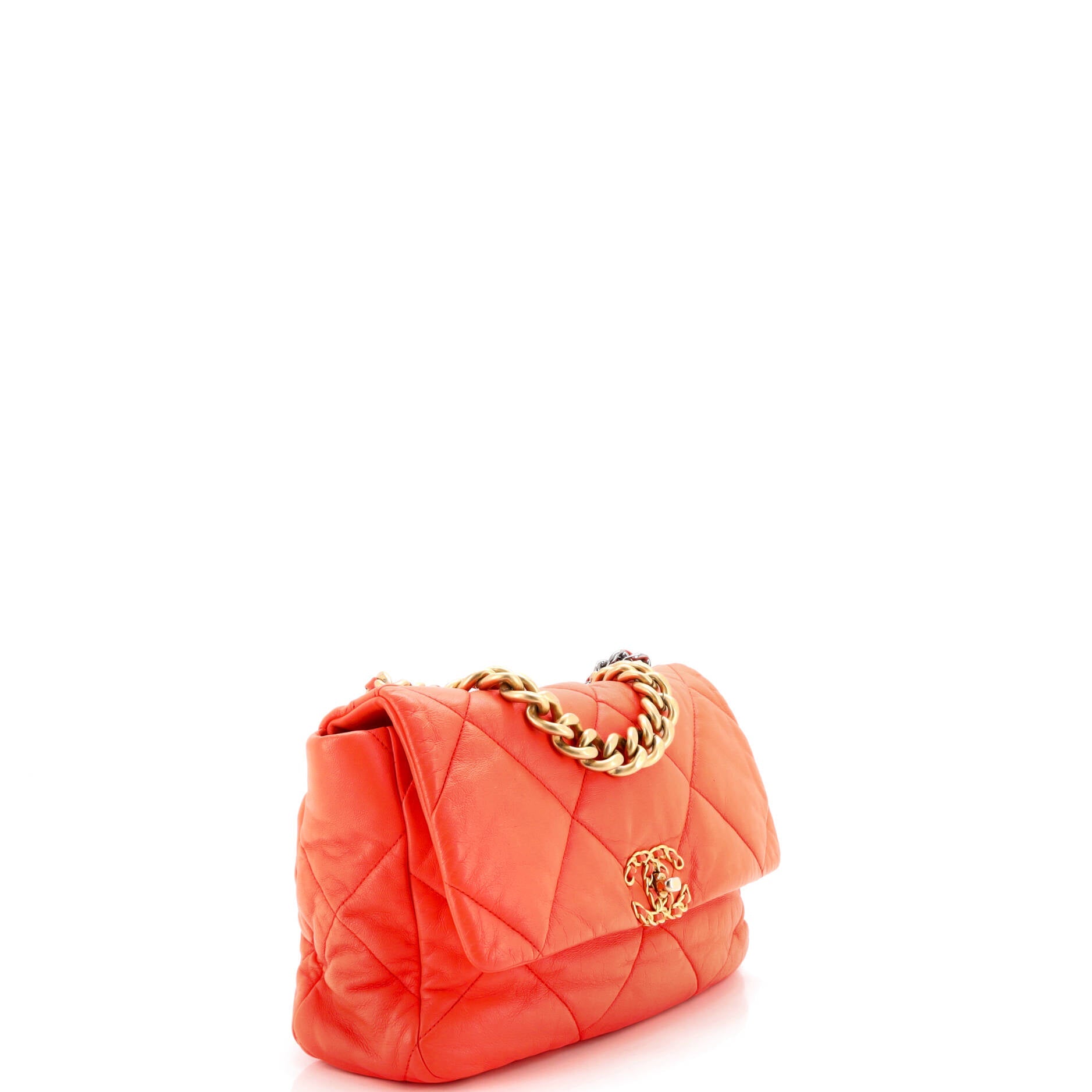 19 Flap Bag Quilted Leather Large