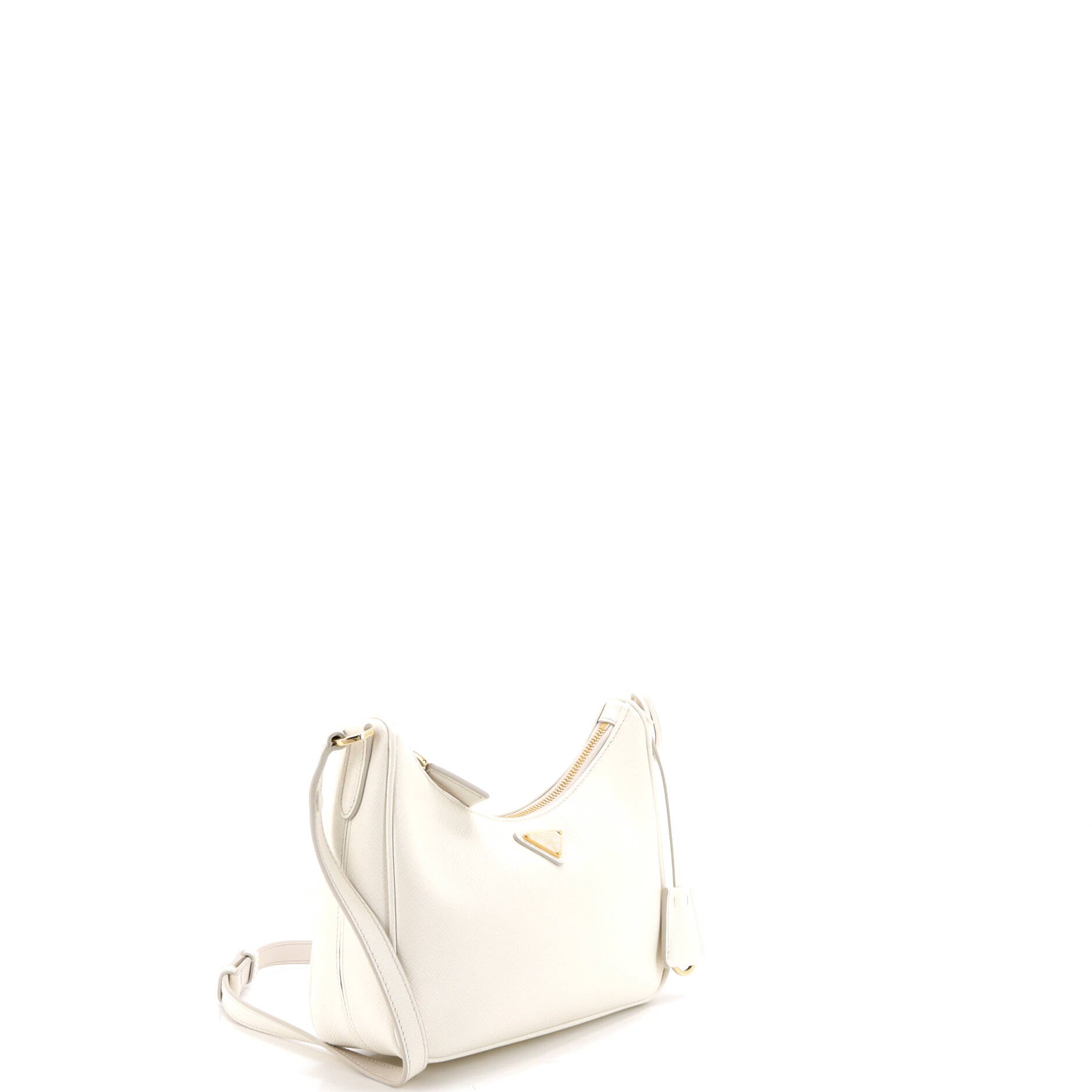 Adjustable Handle Zip Hobo Saffiano Leather Mini