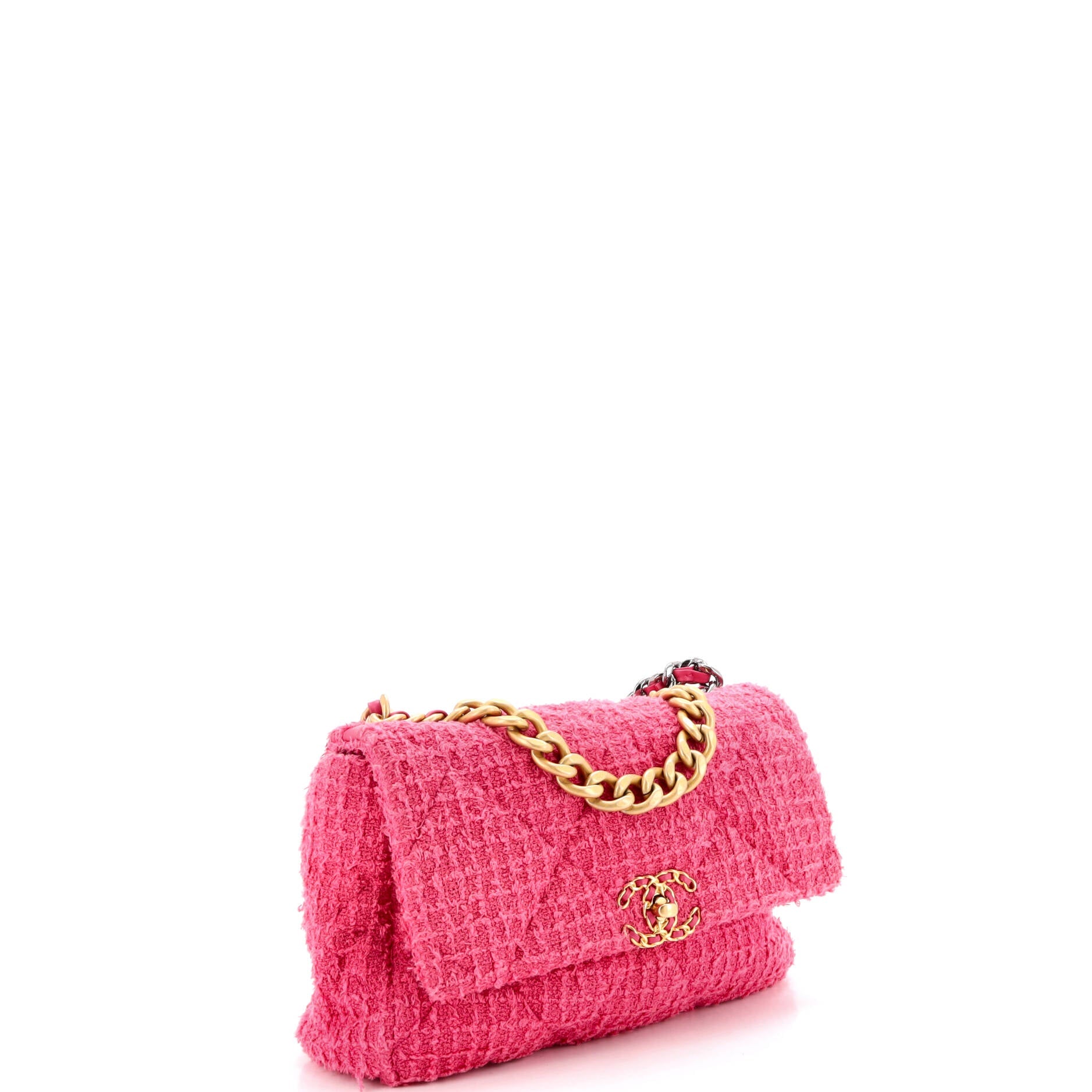 19 Flap Bag Quilted Tweed Large