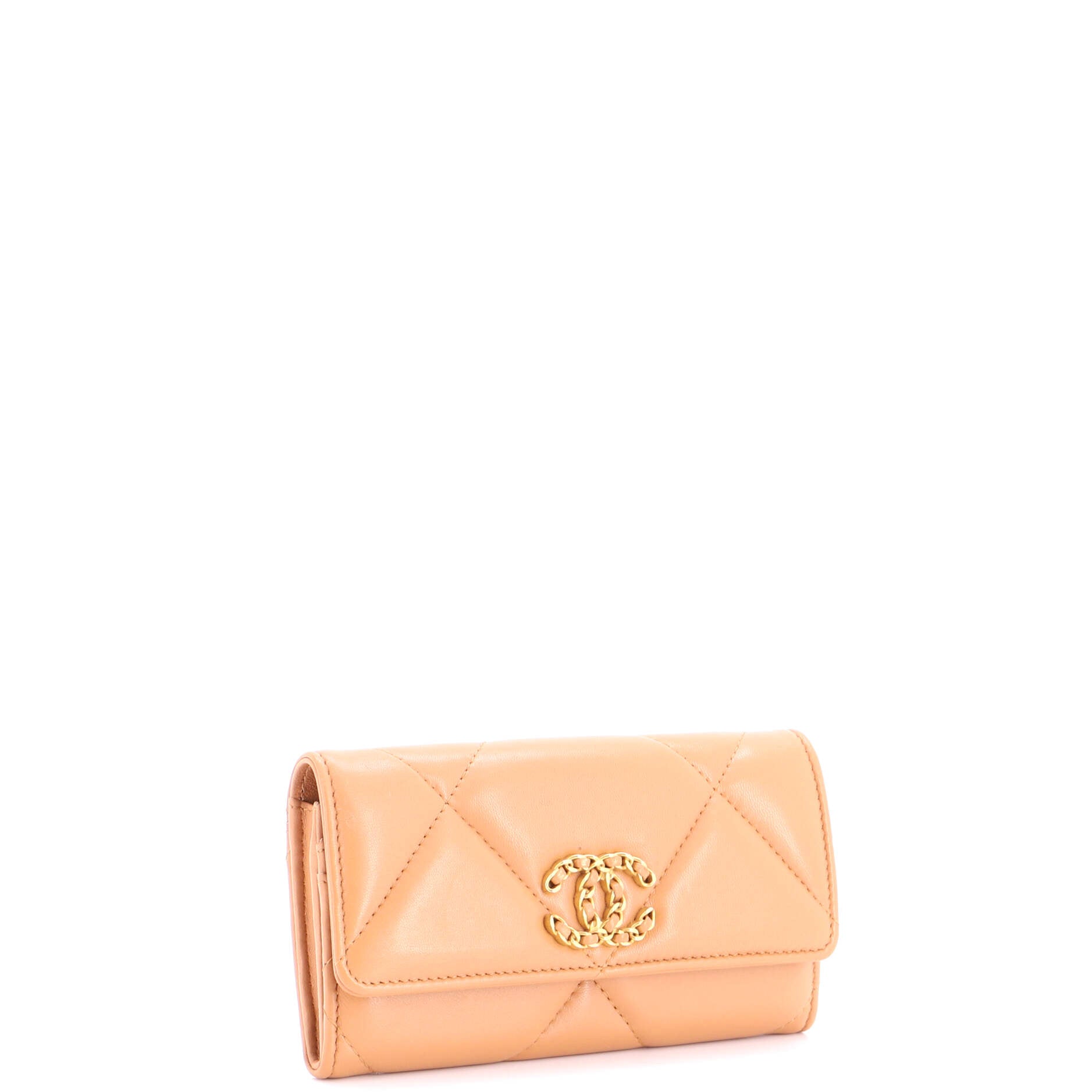 19 Flap Wallet Quilted Lambskin Long