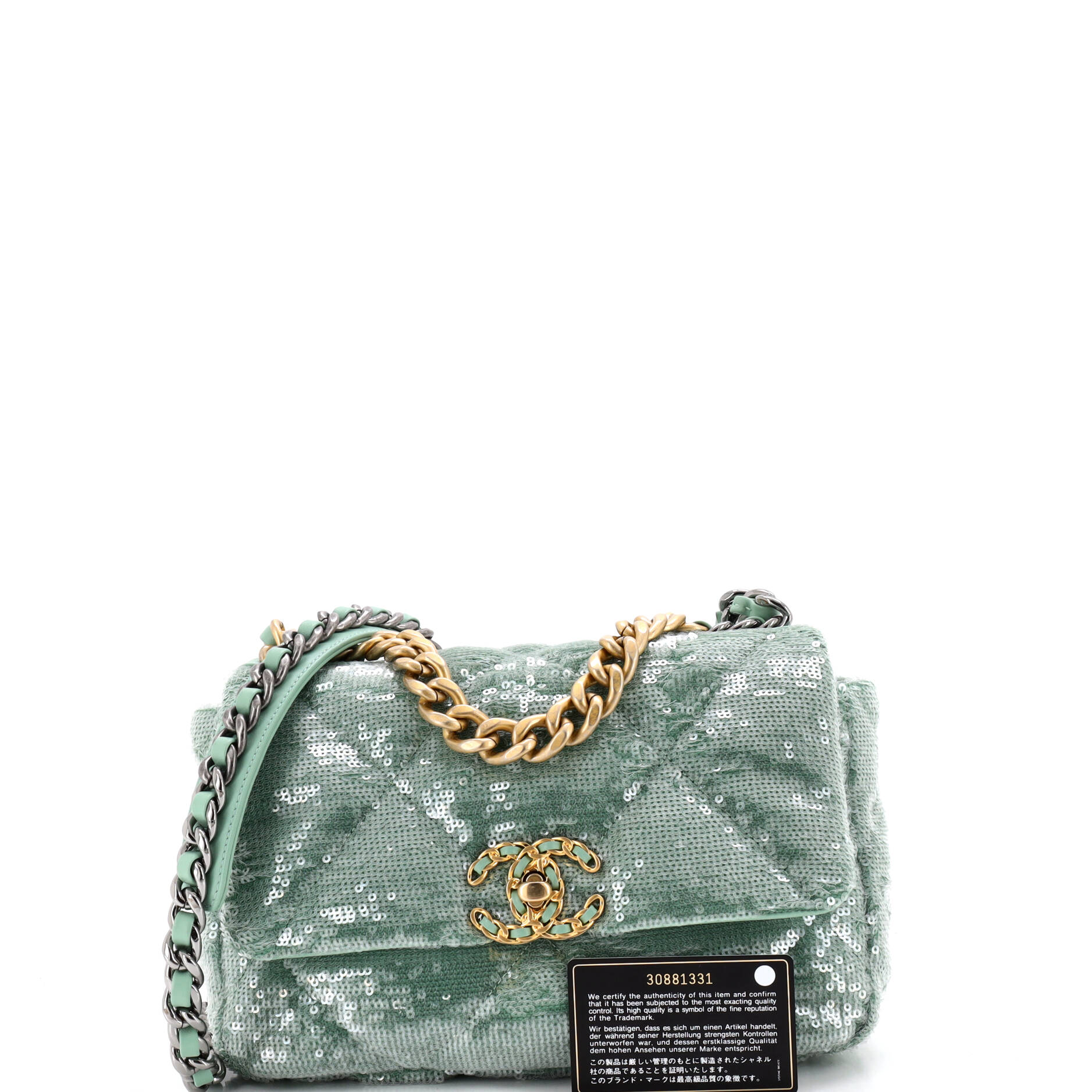19 Flap Bag Quilted Sequins Medium