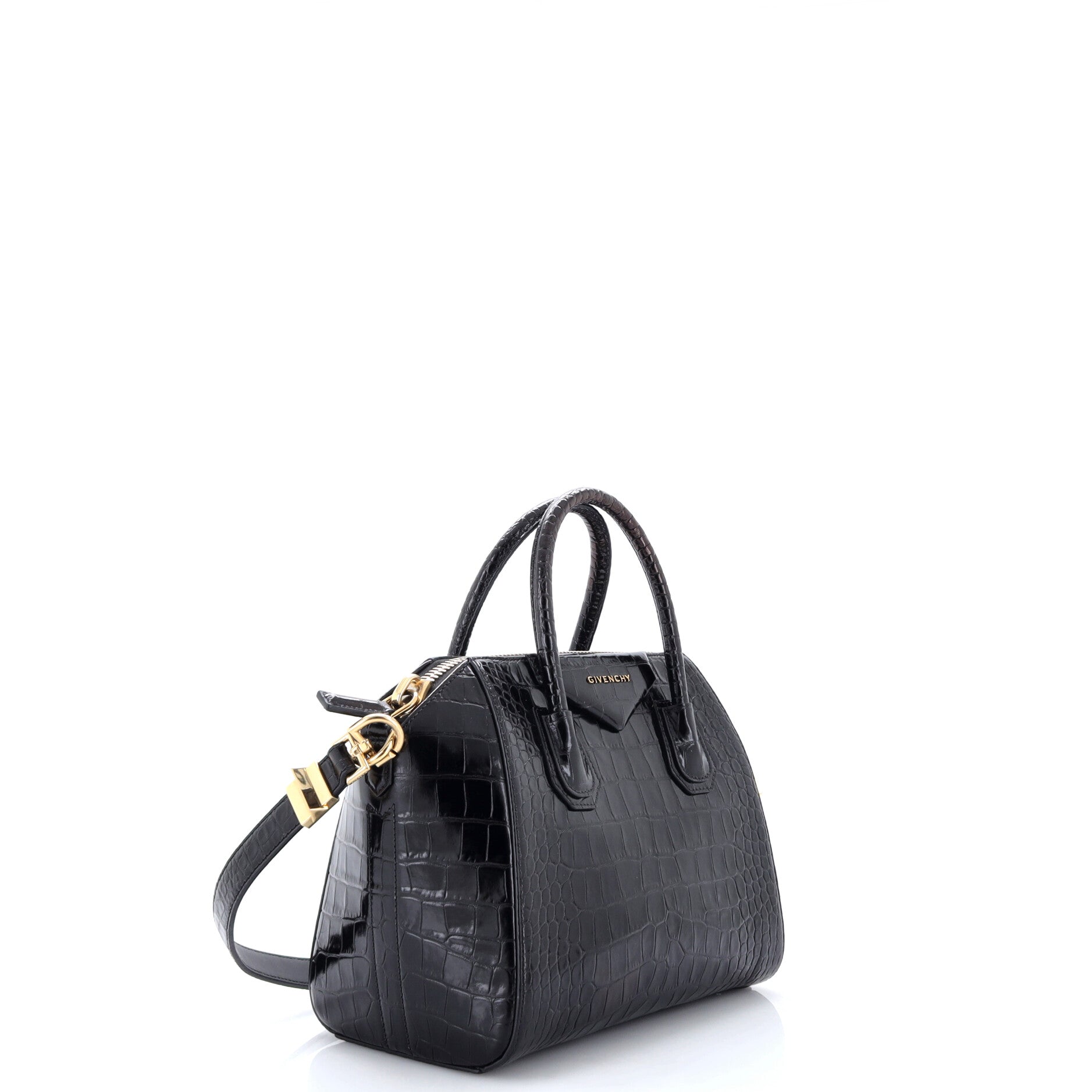 Antigona Bag Crocodile Embossed Leather Small