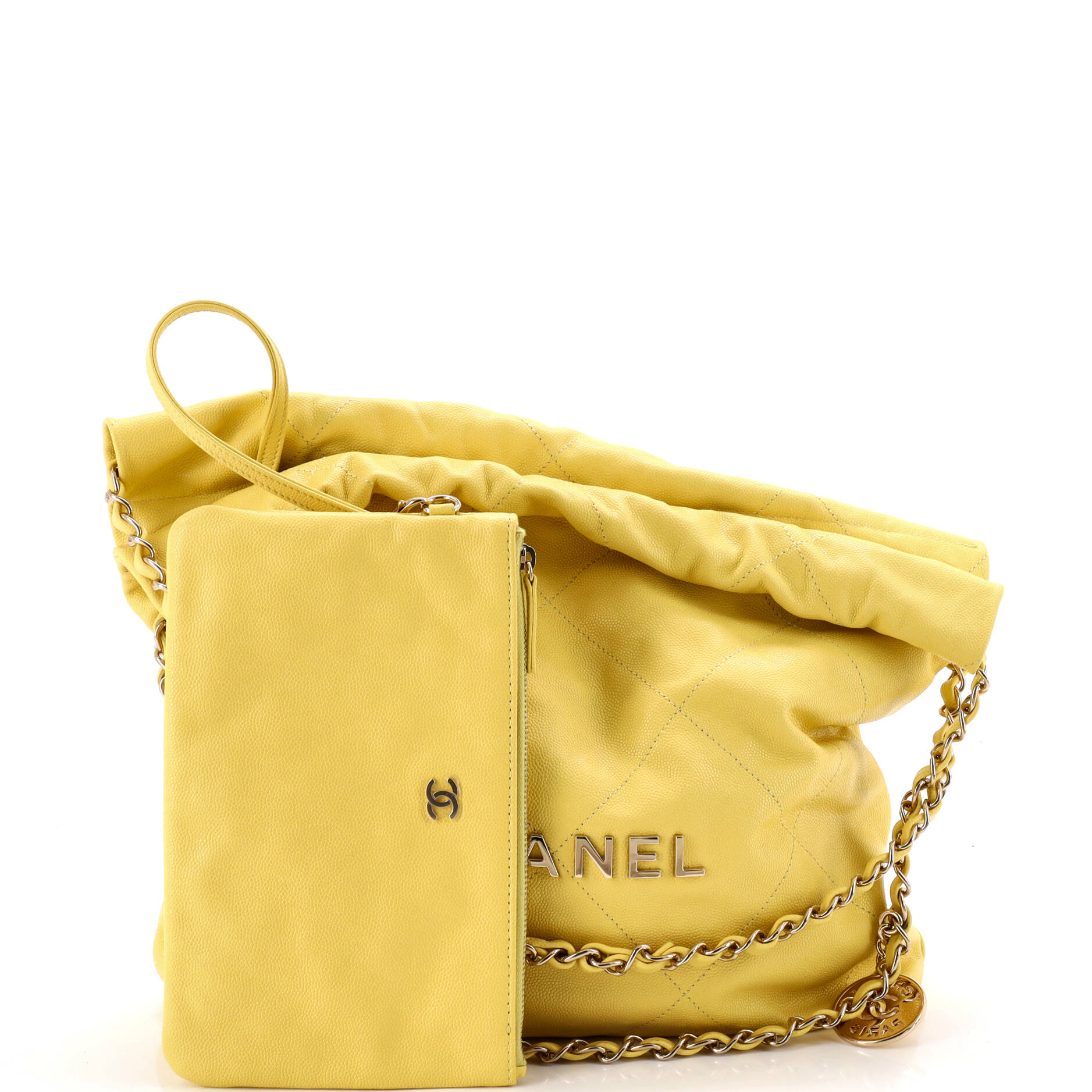 22 Chain Hobo Quilted Caviar Small