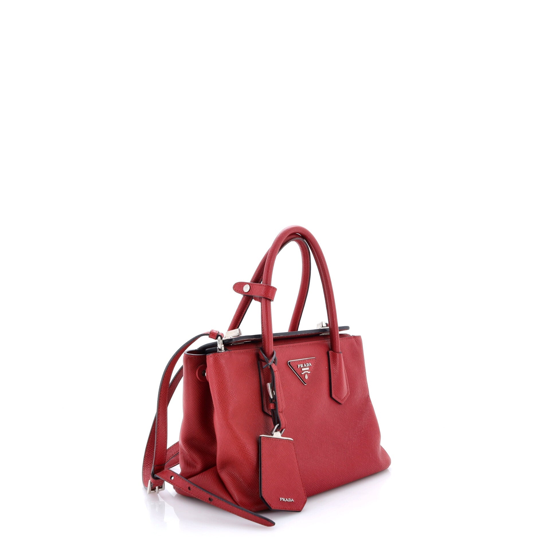 Turnlock Cuir Twin Tote Saffiano Leather Mini