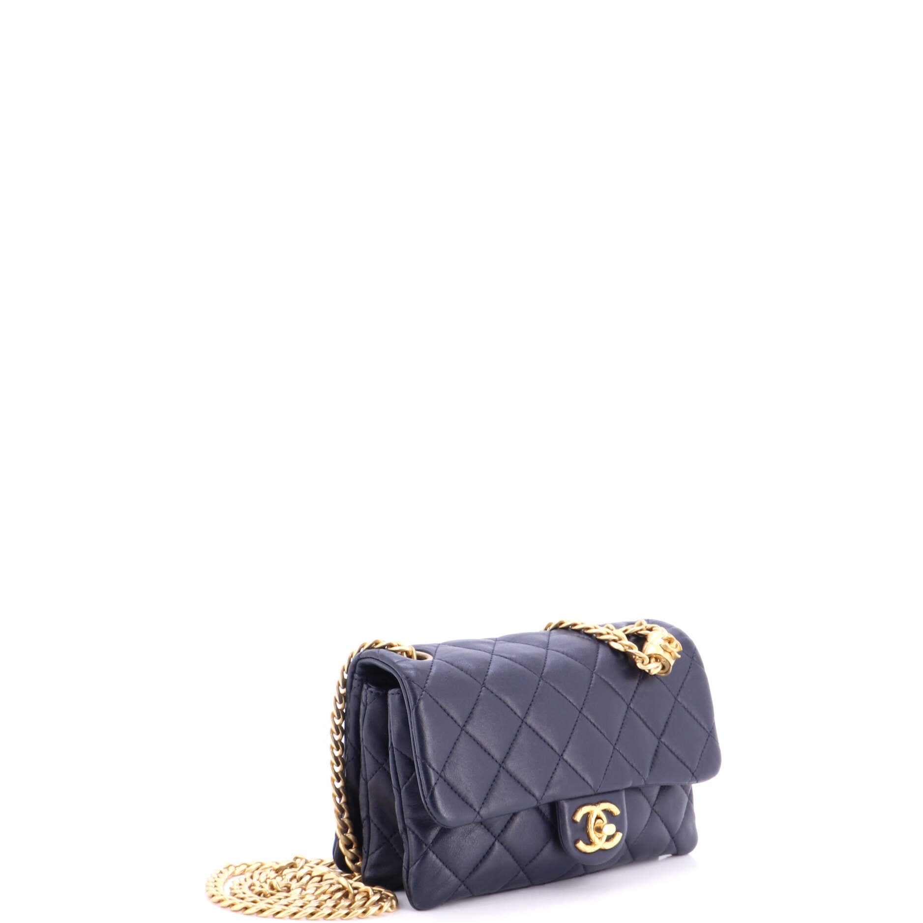 All Slide Long Flap Bag Quilted Lambskin Small