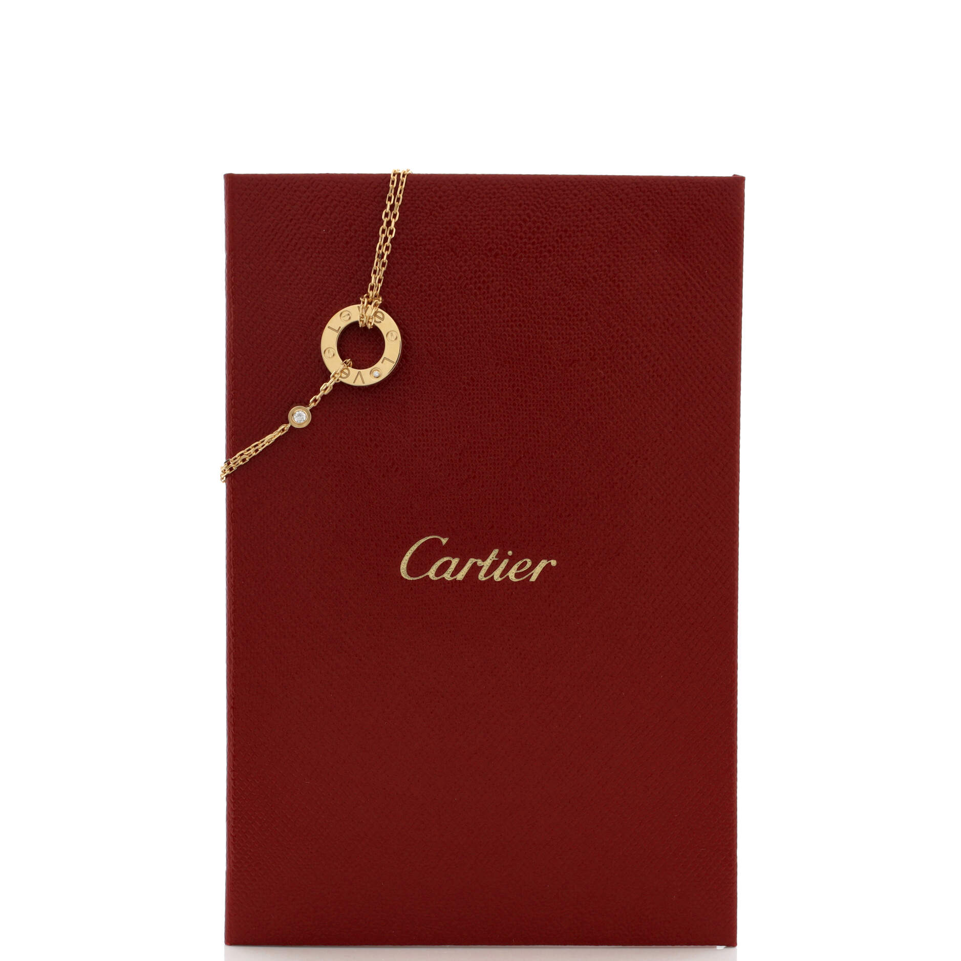 2 Diamonds Love Bracelet 18K Yellow Gold with Diamonds