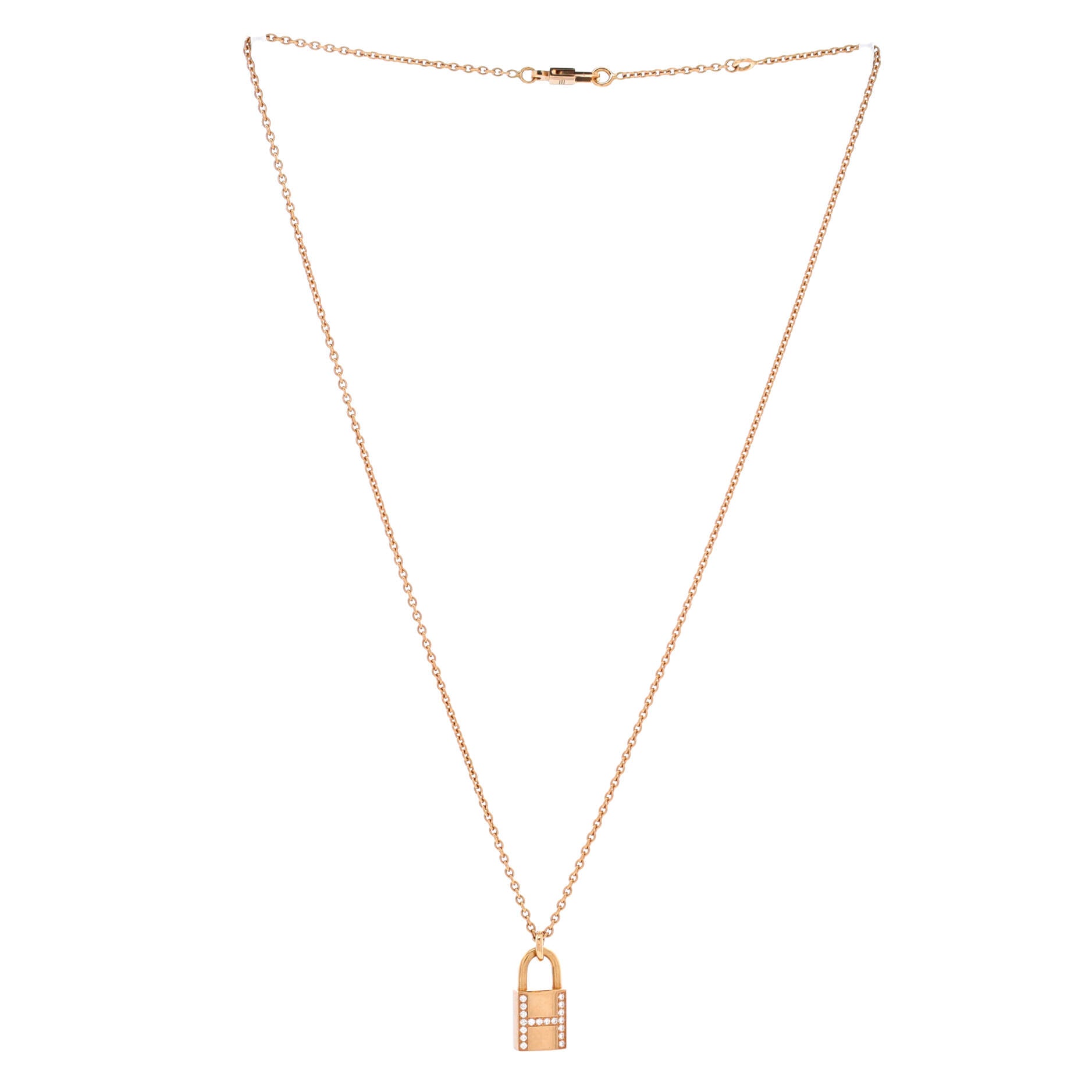 Amulettes Cadenas Pendant Necklace 18K Rose Gold with Diamonds