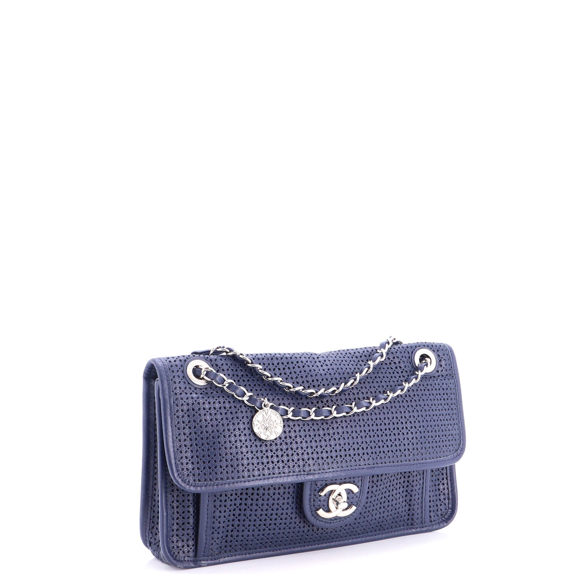 Up In The Air Medallion Flap Bag Perforated Leather Medium