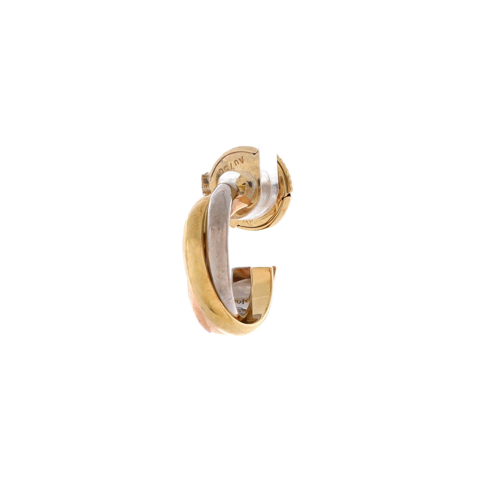 Trinity Hoop Earrings 18K Tricolor Gold 13mm