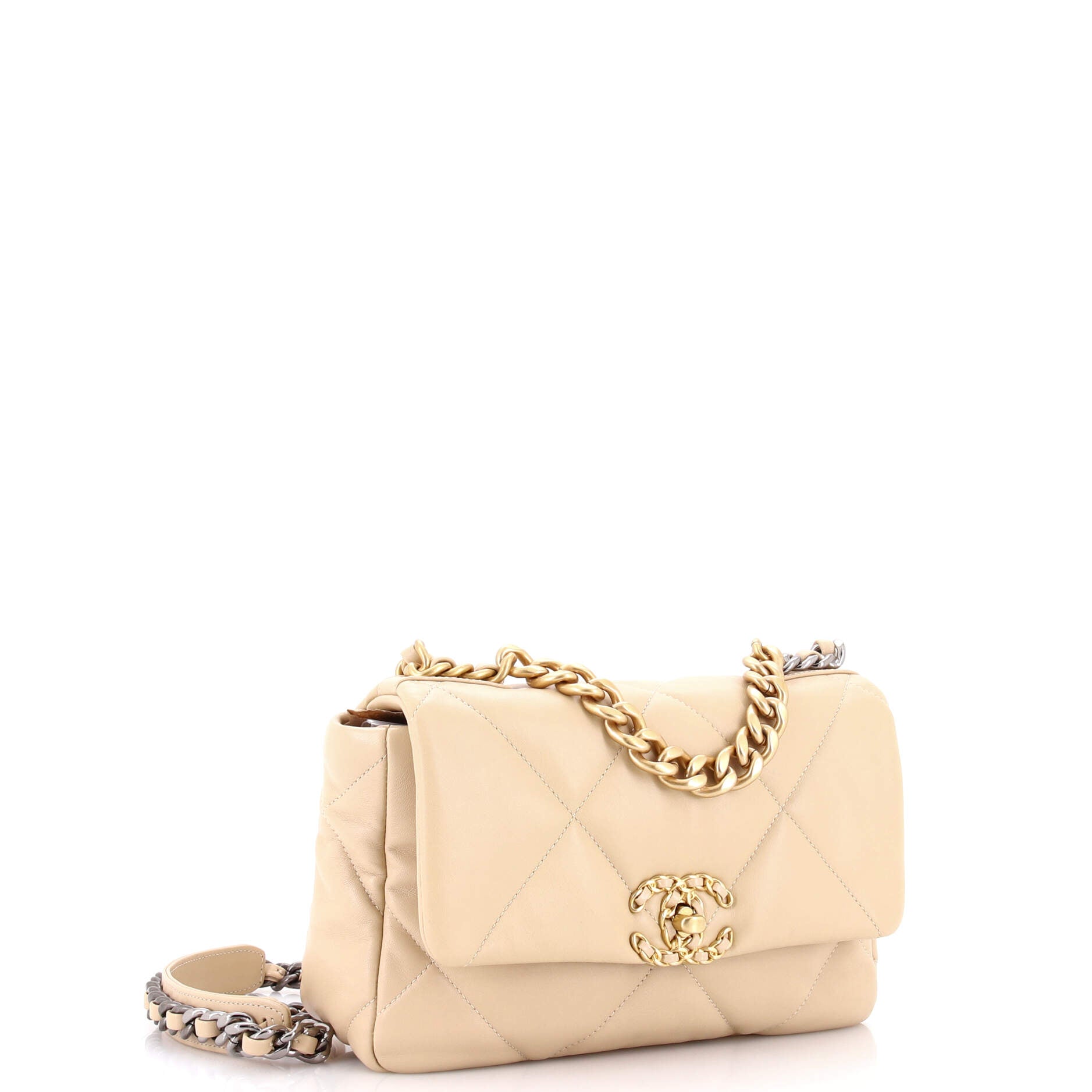 19 Flap Bag Quilted Leather Medium