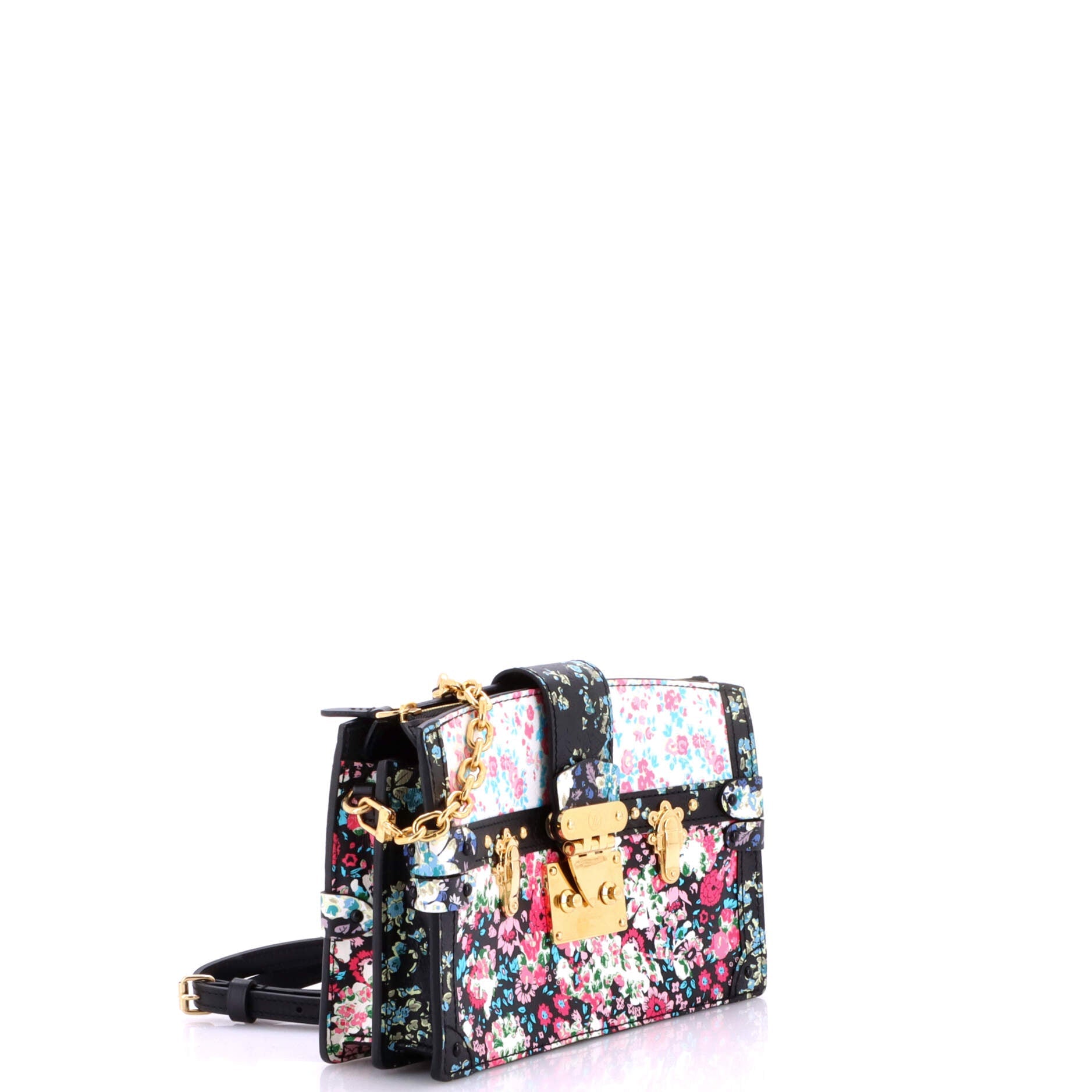 Trunk Clutch Floral Printed Leather