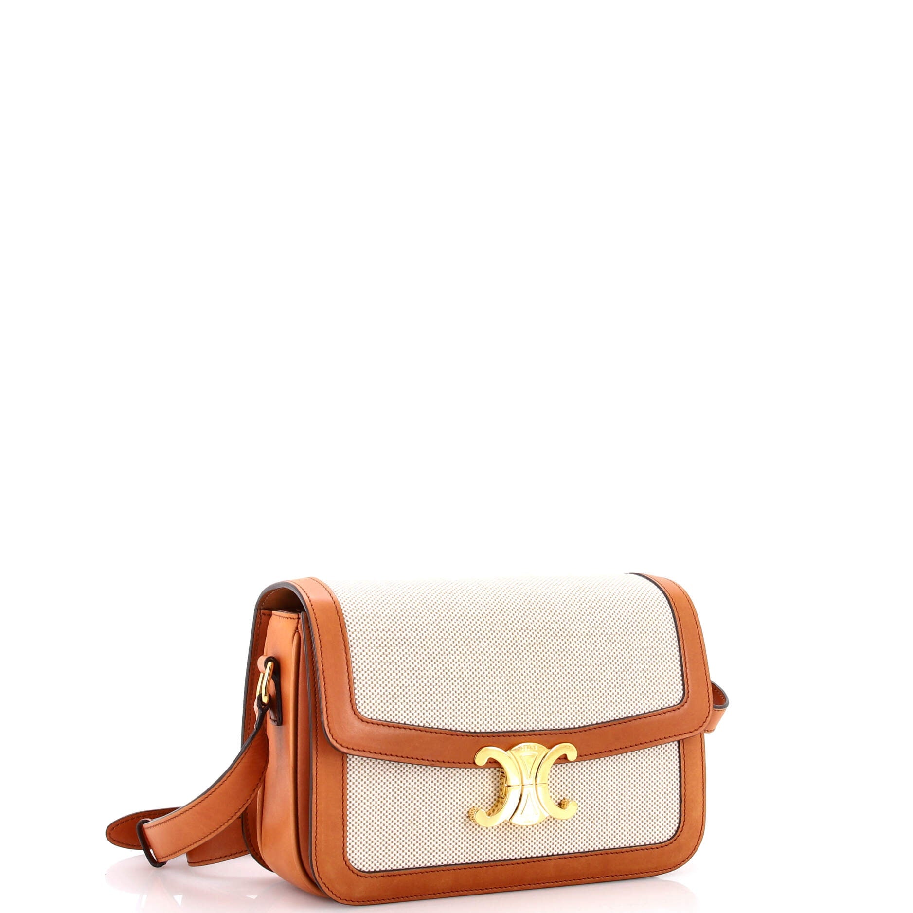 Triomphe Shoulder Bag Canvas with Leather Medium
