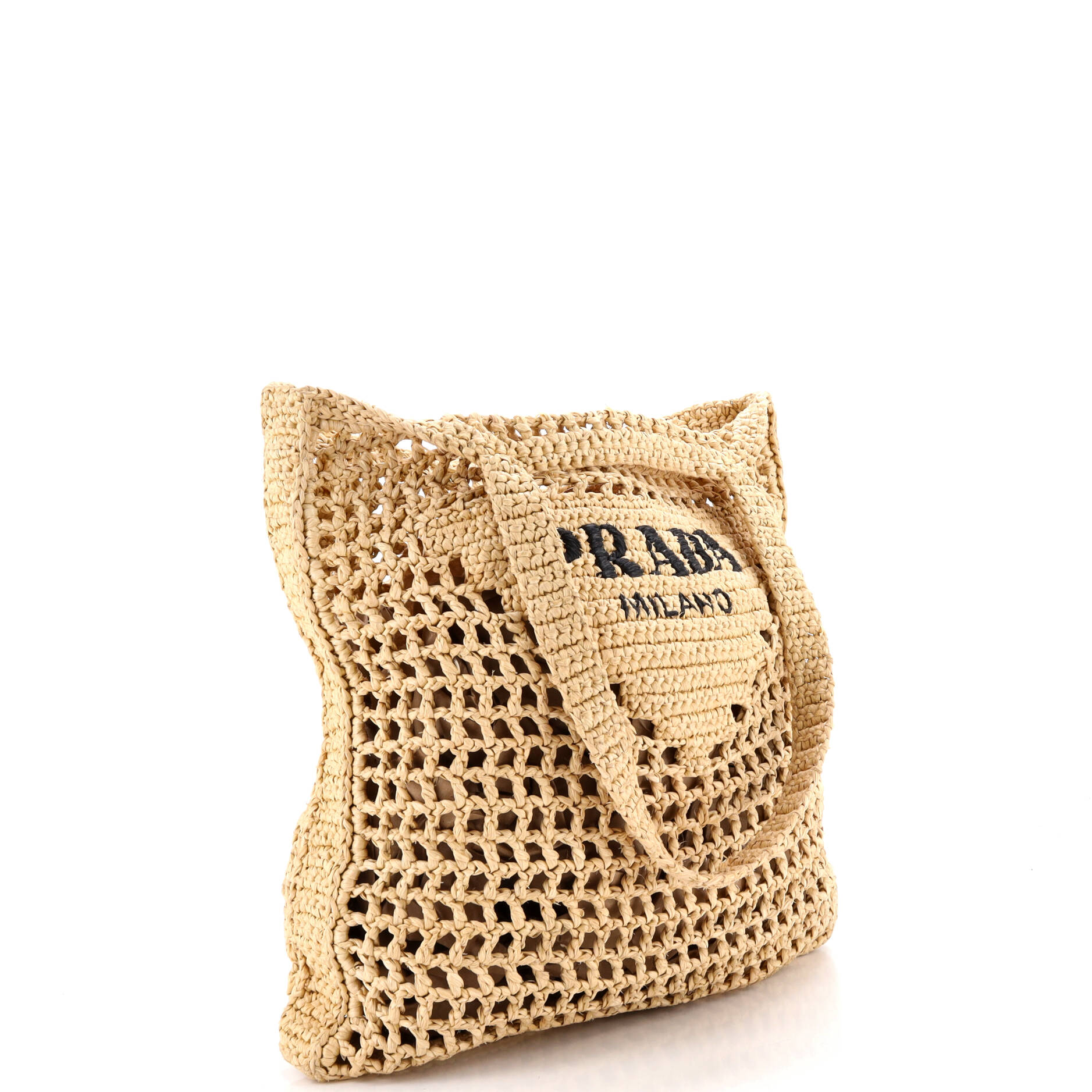 Triangle Logo Open Tote Raffia