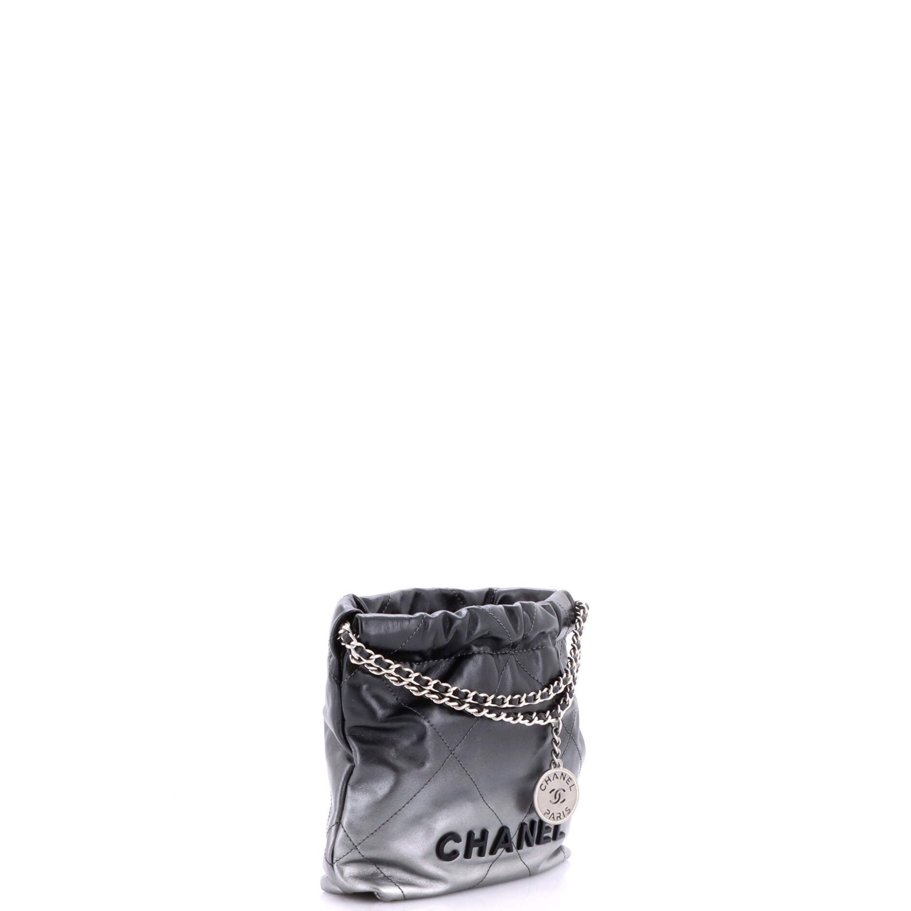22 Chain Hobo Quilted Metallic Degrade Calfskin Mini