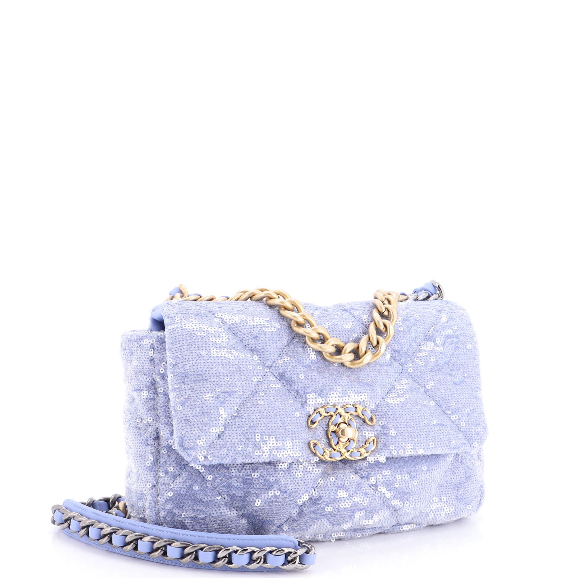 19 Flap Bag Quilted Sequins Medium