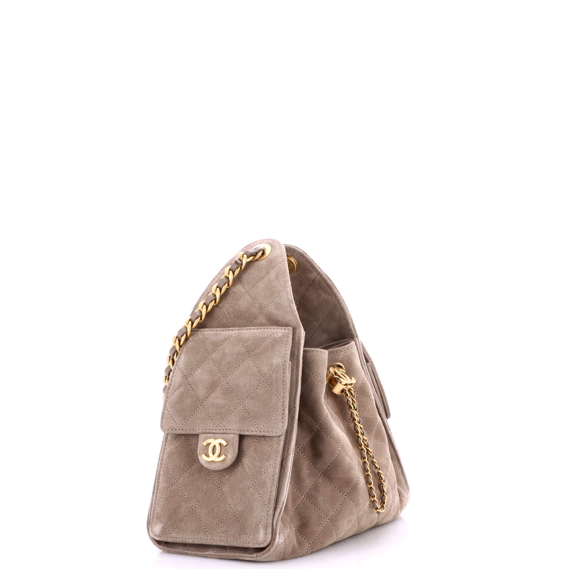 25 Hobo Bag Quilted Suede Small