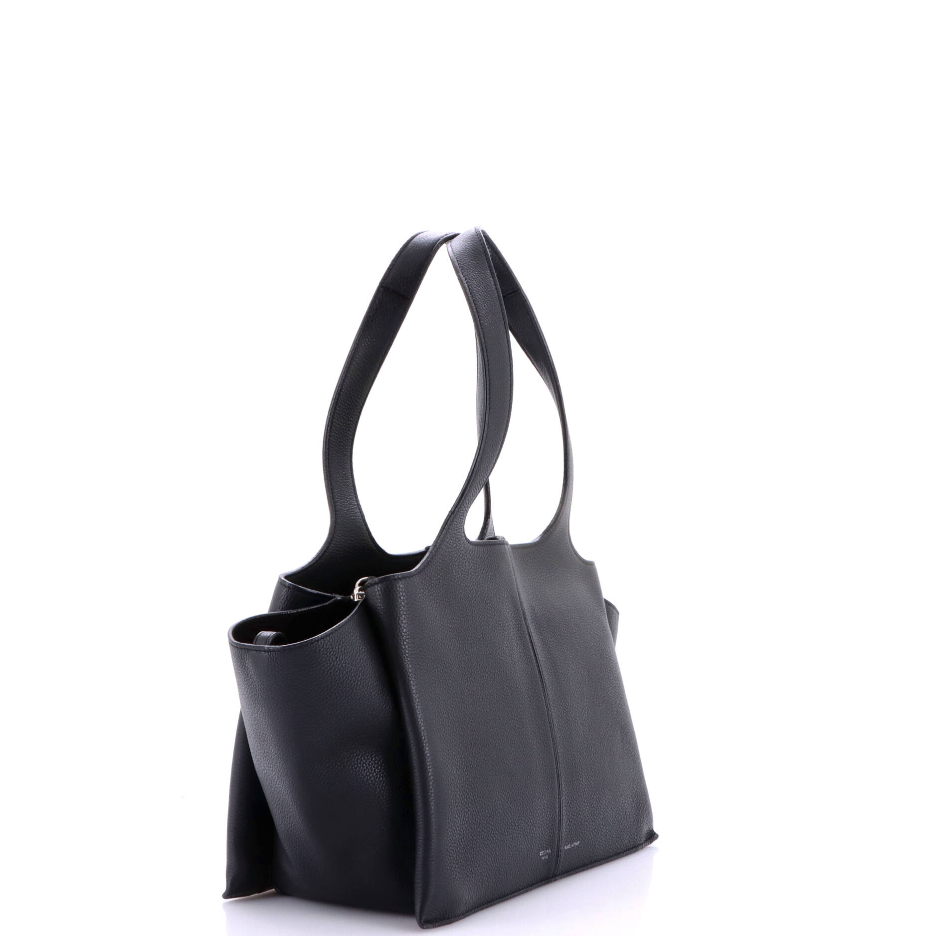 Tri-Fold Shoulder Bag Grained Calfskin Small